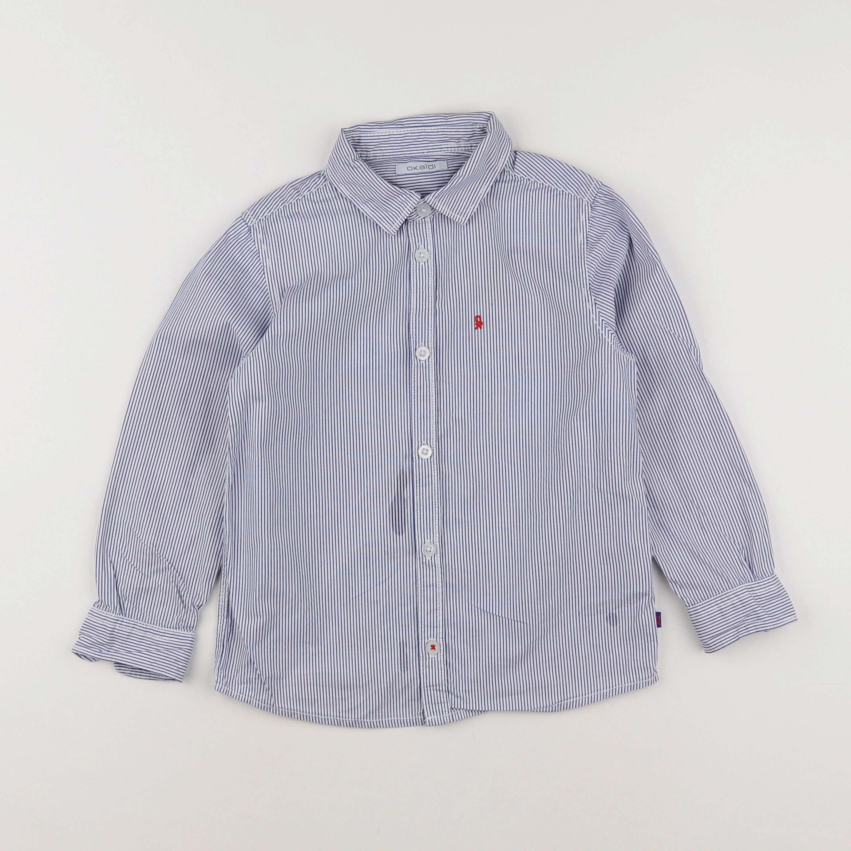 Okaidi - chemise blanc, bleu - 6 ans