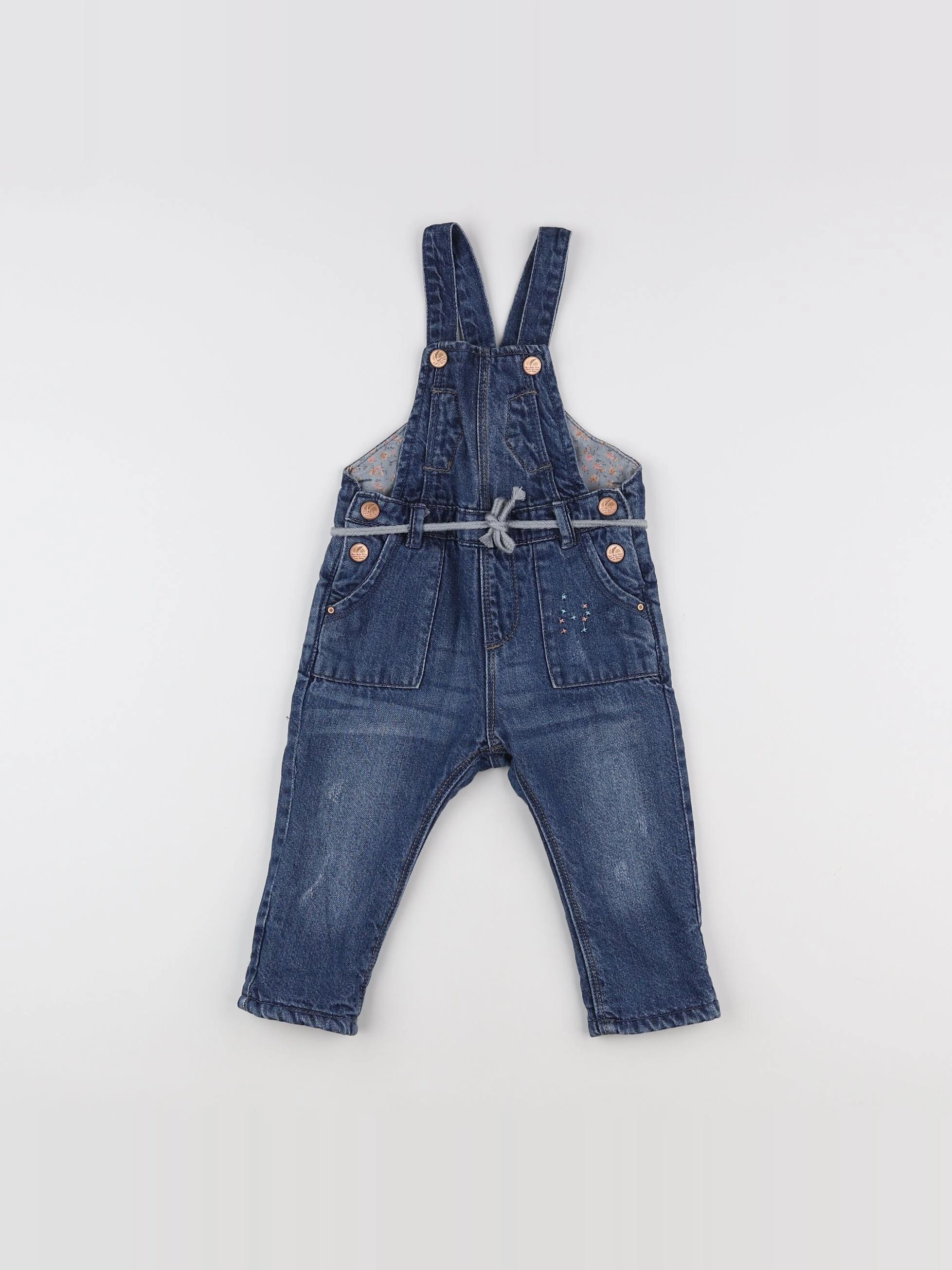 Zara - salopette bleu - 9/12 mois