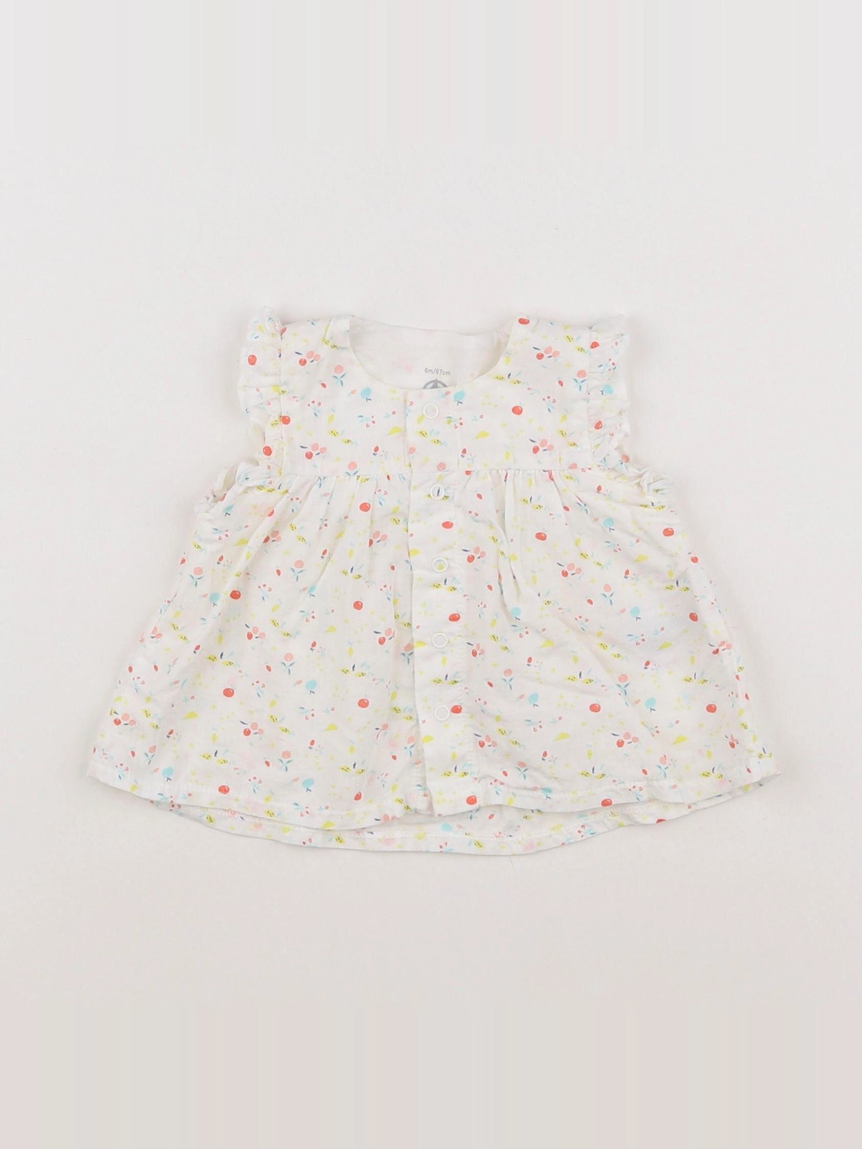 Petit Bateau - robe blanc - 6 mois