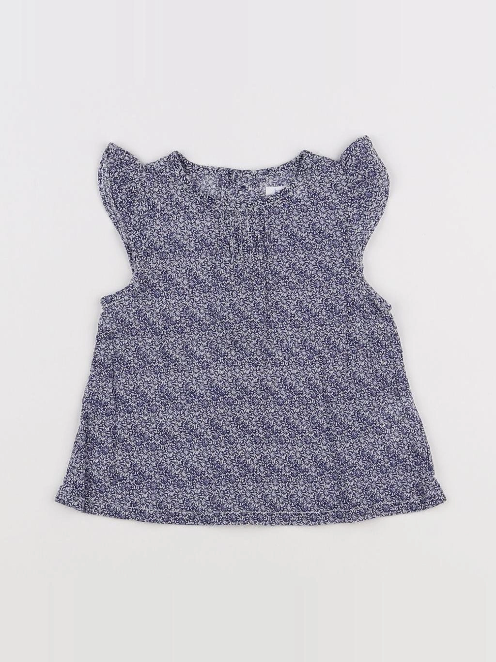 Boutchou - blouse blanc, bleu - 6 mois