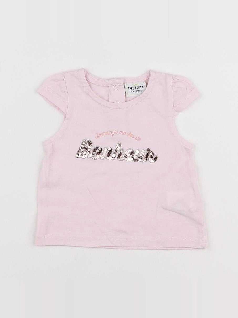 Tape à l'oeil - tee-shirt rose - 3 mois