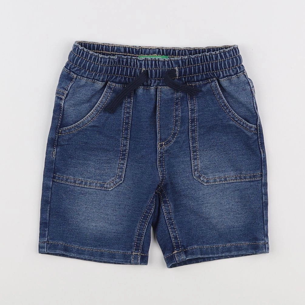 Benetton - short bleu - 9/12 mois