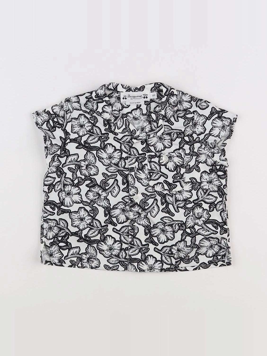 Bonpoint - chemise blanc, noir - 6 mois
