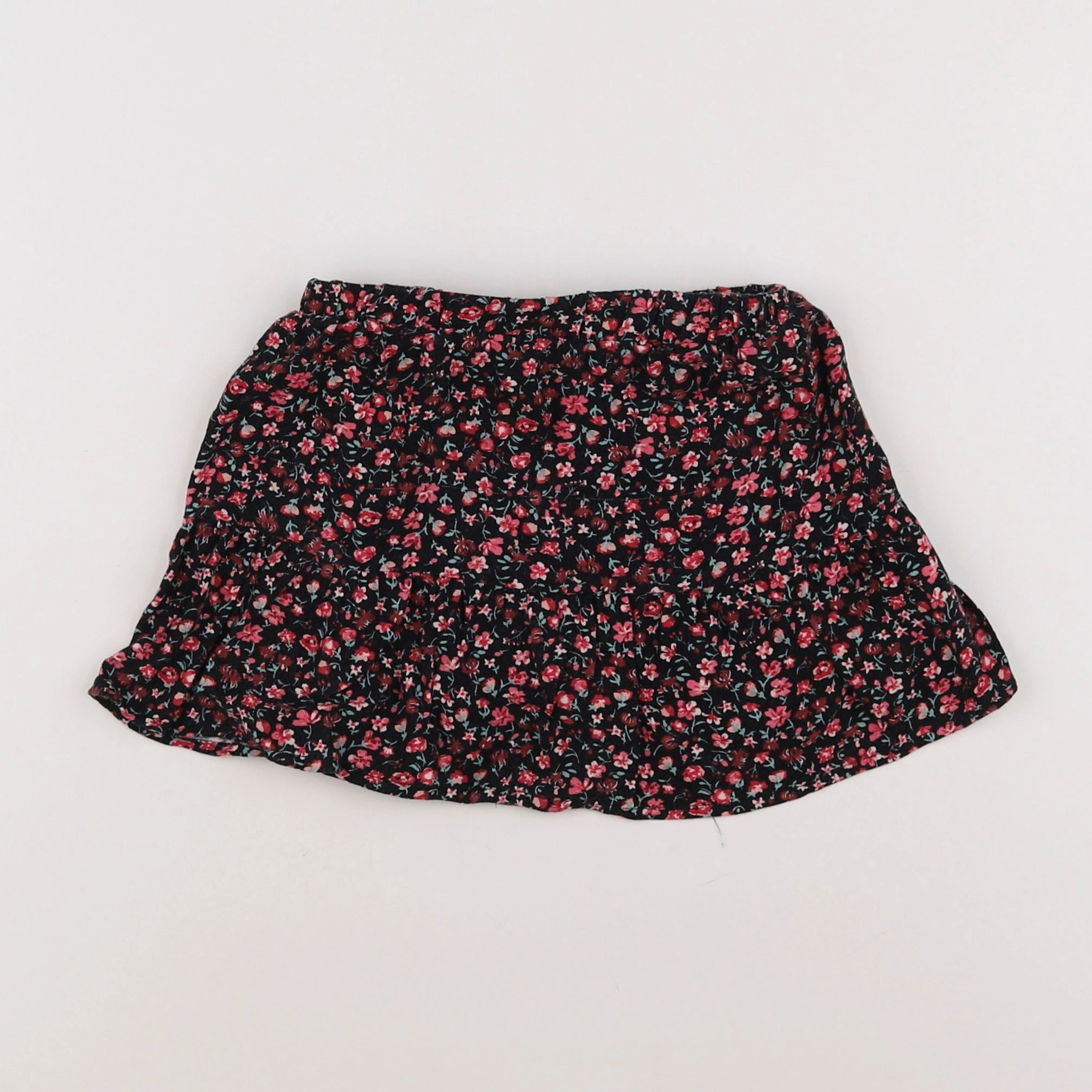 Vertbaudet - jupe noir, rose - 4 ans