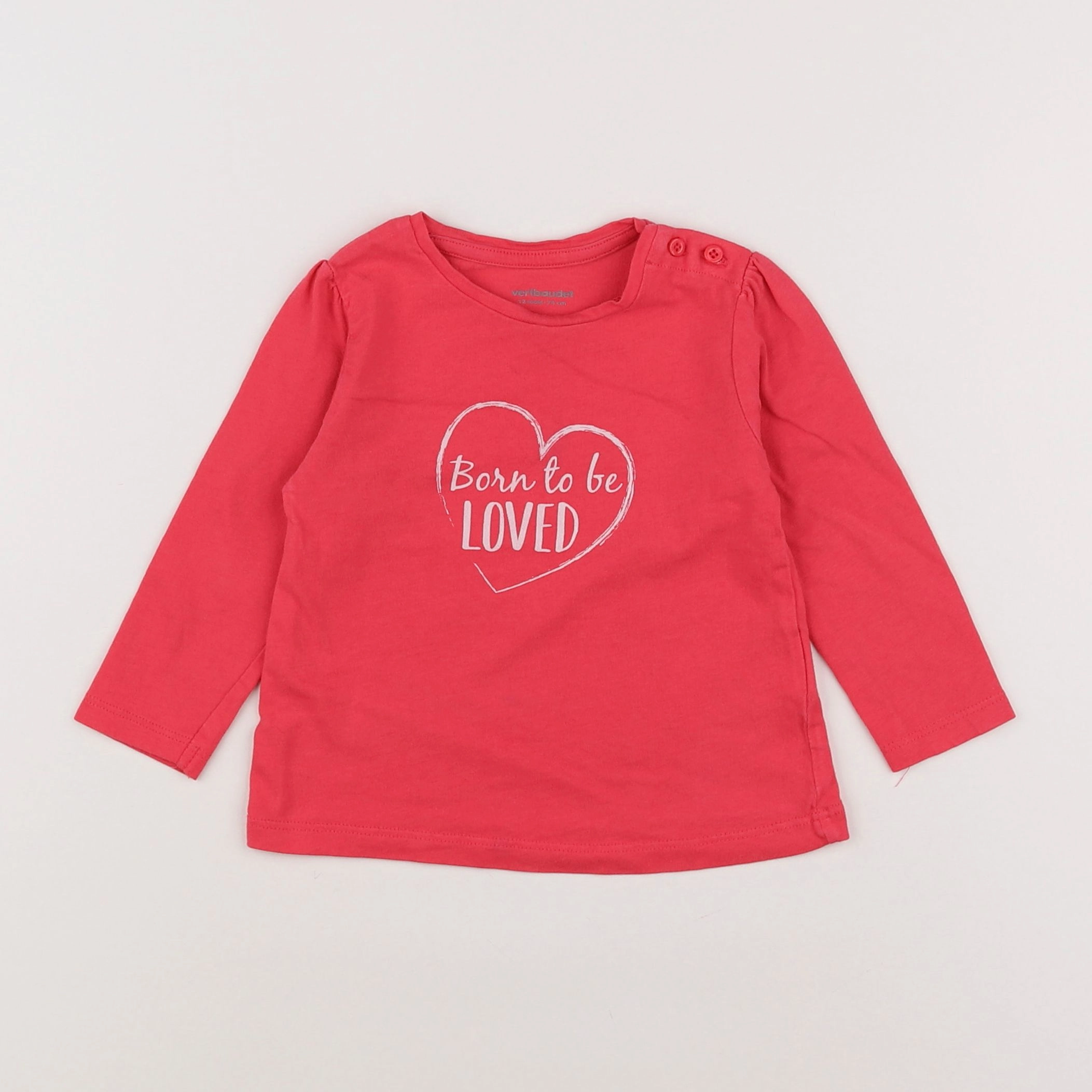 Vertbaudet - tee-shirt rose - 12 mois