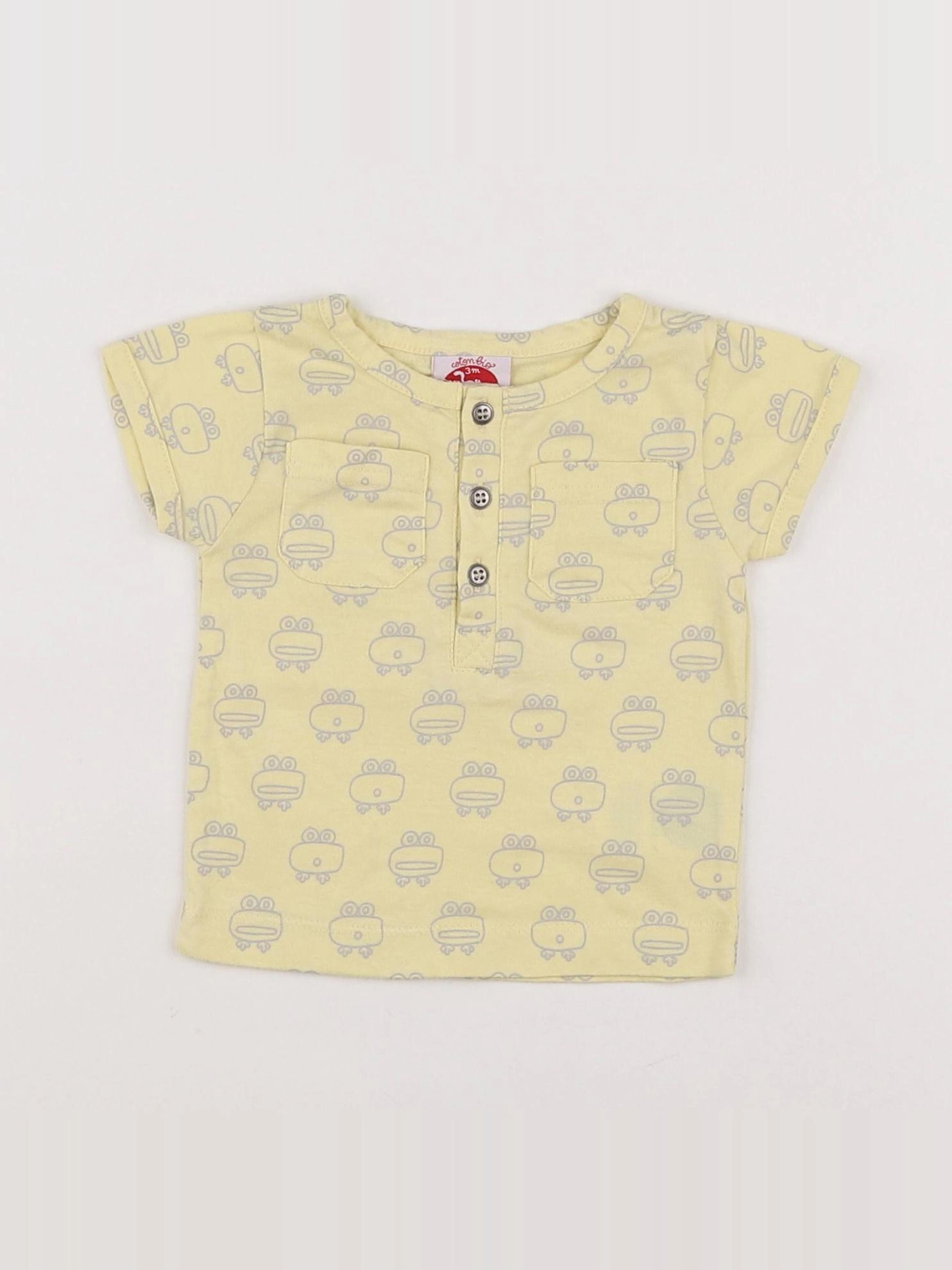 La queue du chat - tee-shirt jaune, gris - 3 mois