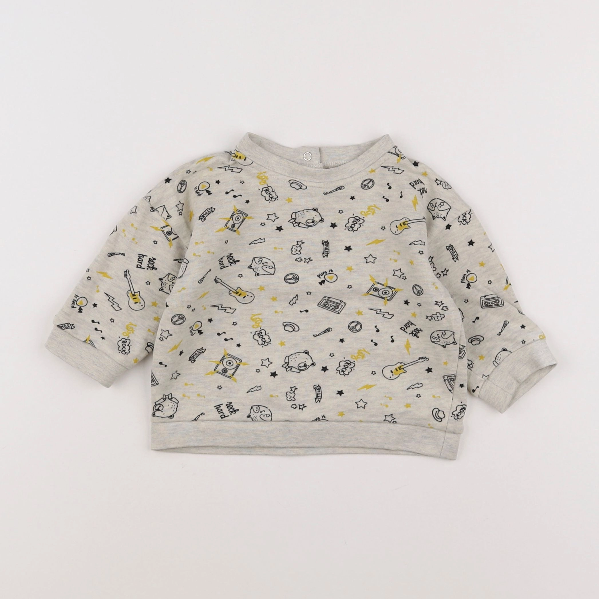 Vertbaudet - sweat beige - 6 mois