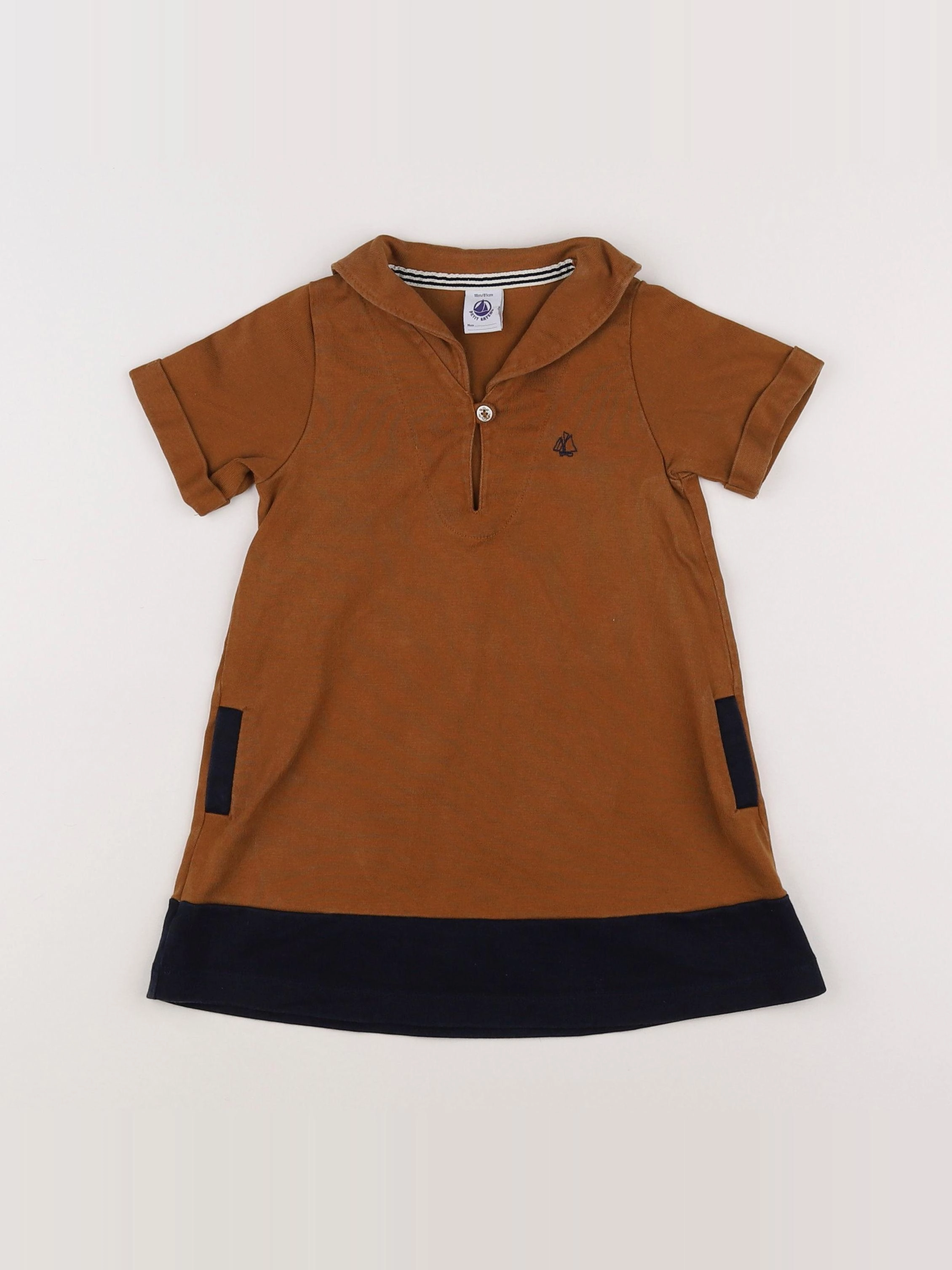 Petit Bateau - robe marron, noir - 18 mois