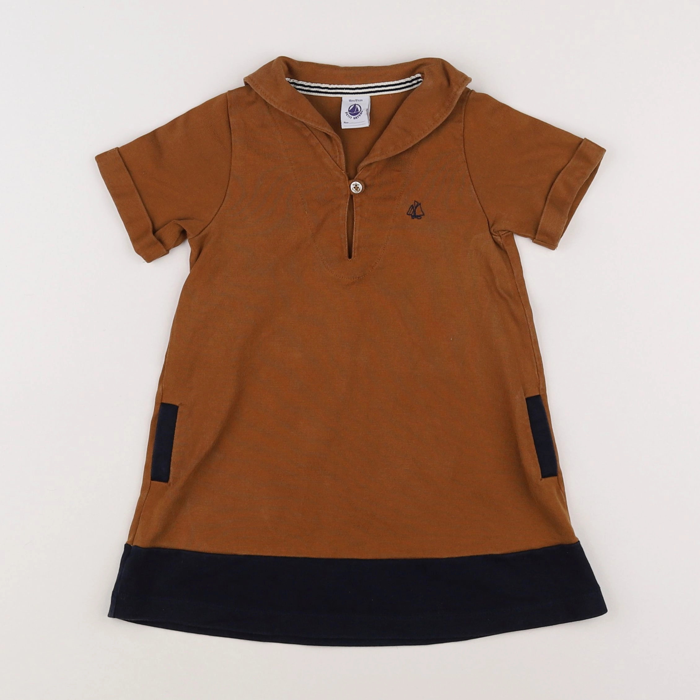 Petit Bateau - robe marron, noir - 18 mois
