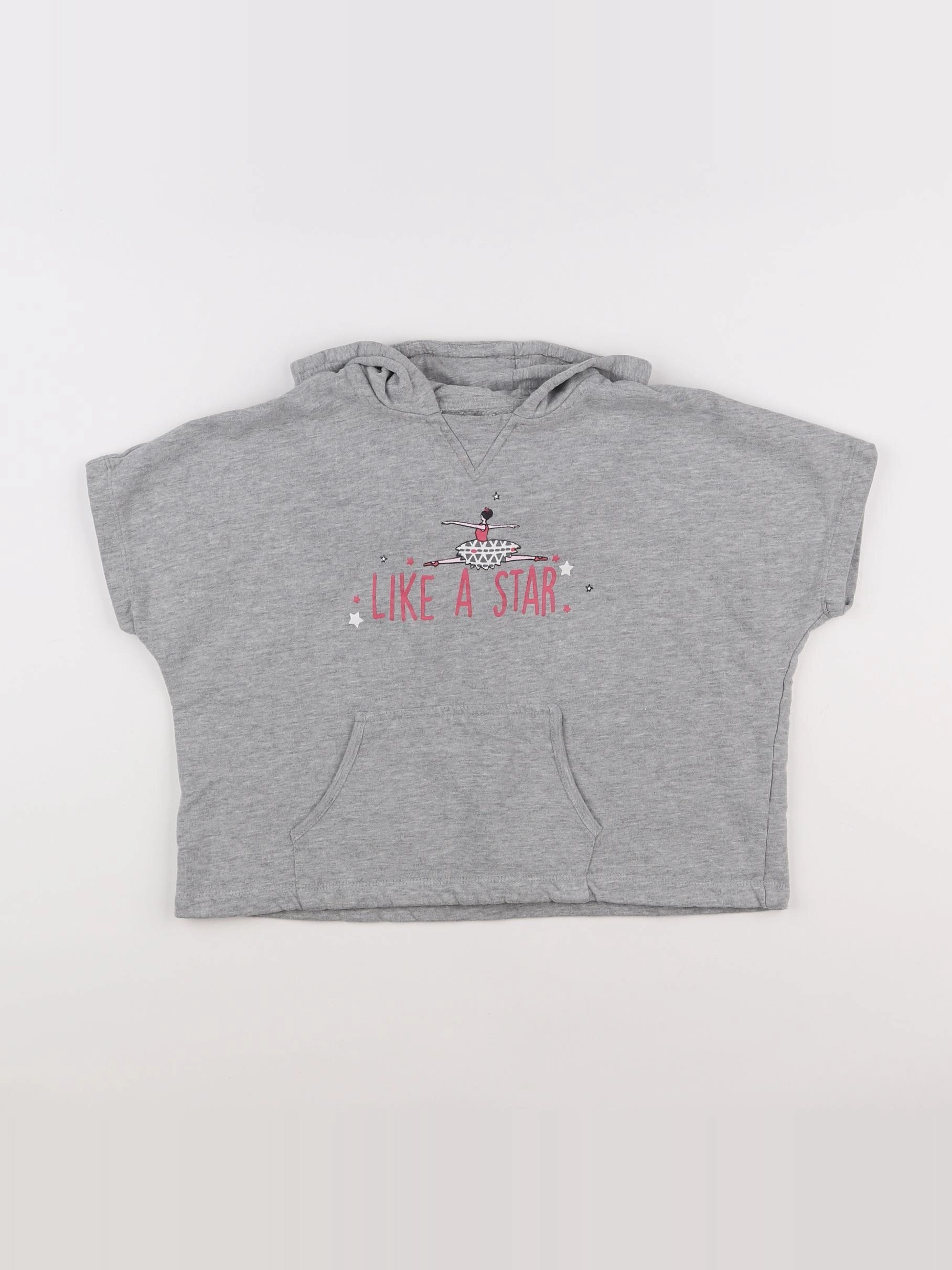 Vertbaudet - sweat gris - 8 ans