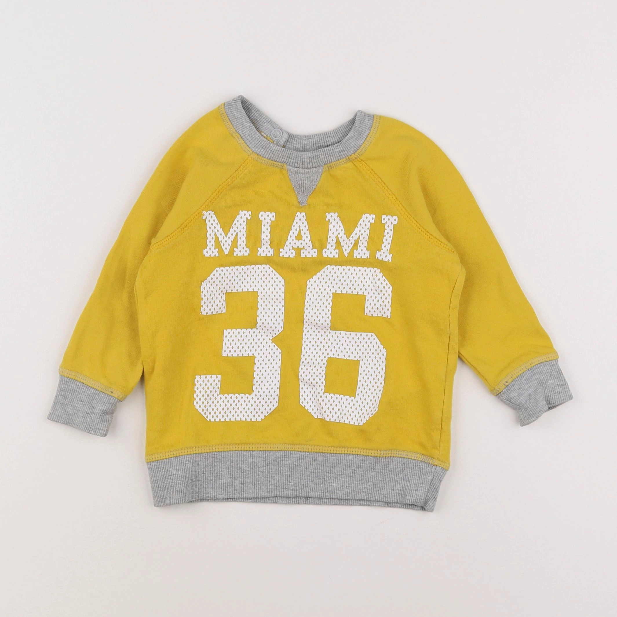 H&M - sweat jaune, gris - 9/12 mois