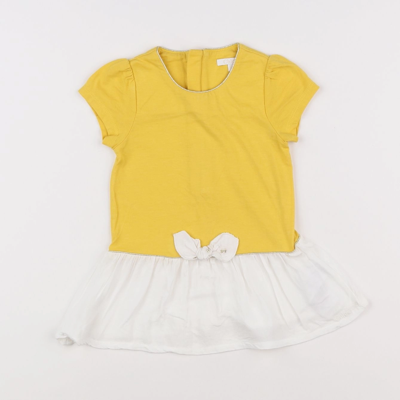 Chloé - robe blanc, jaune - 6 mois