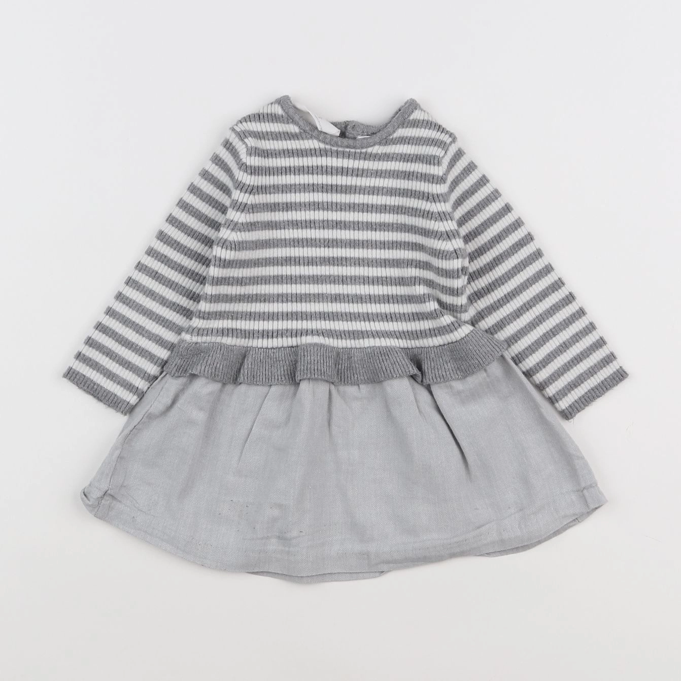 Zara - robe gris - 6/9 mois