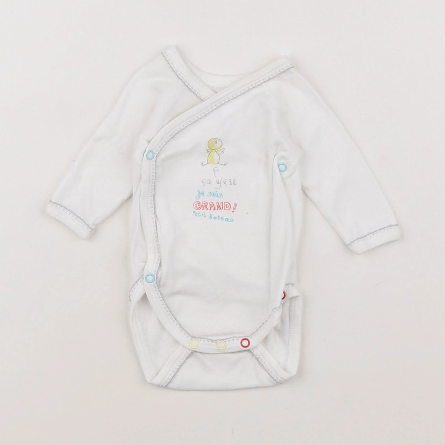 Petit Bateau - body blanc - 0 mois