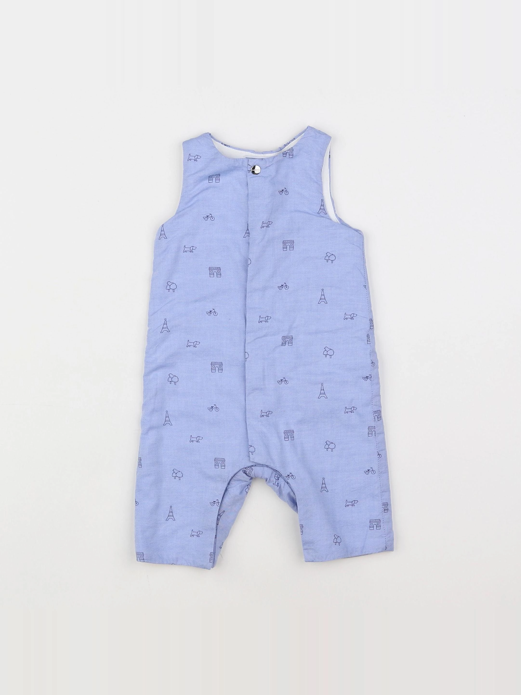 Jacadi - combinaison doublé bleu - 3 mois