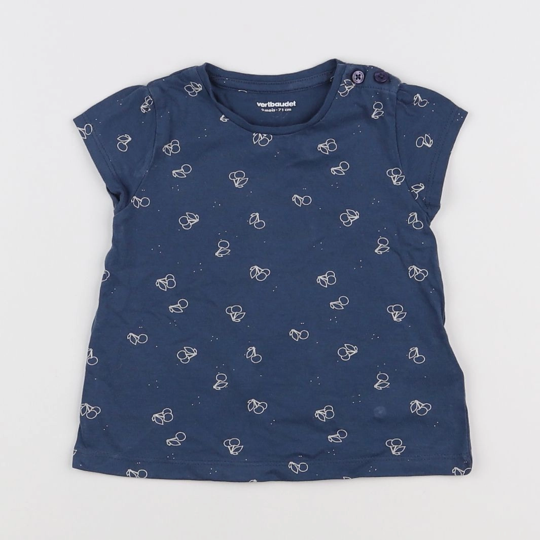 Vertbaudet - tee-shirt bleu - 9 mois