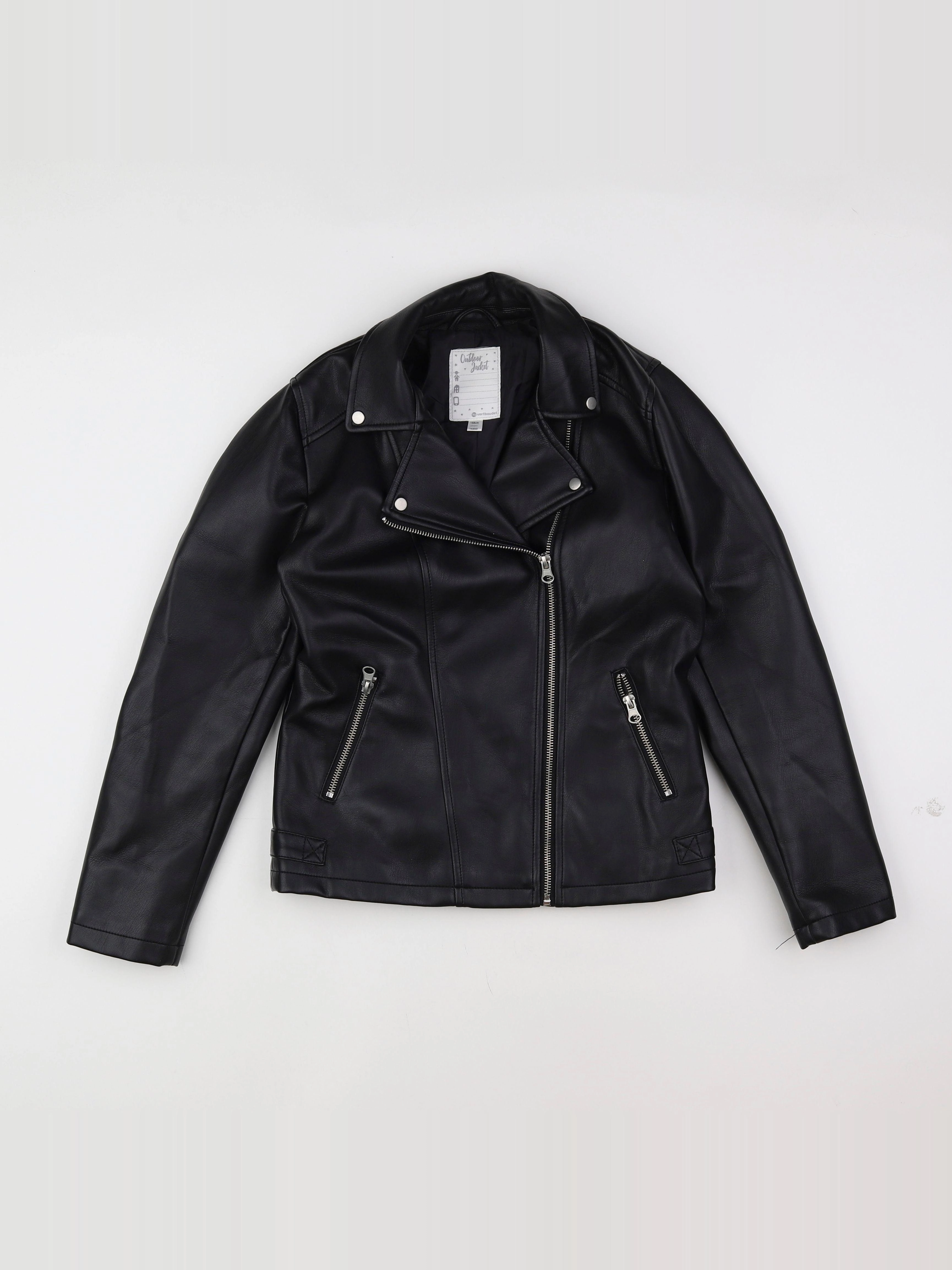 Vertbaudet - veste simili cuir noir - 14 ans