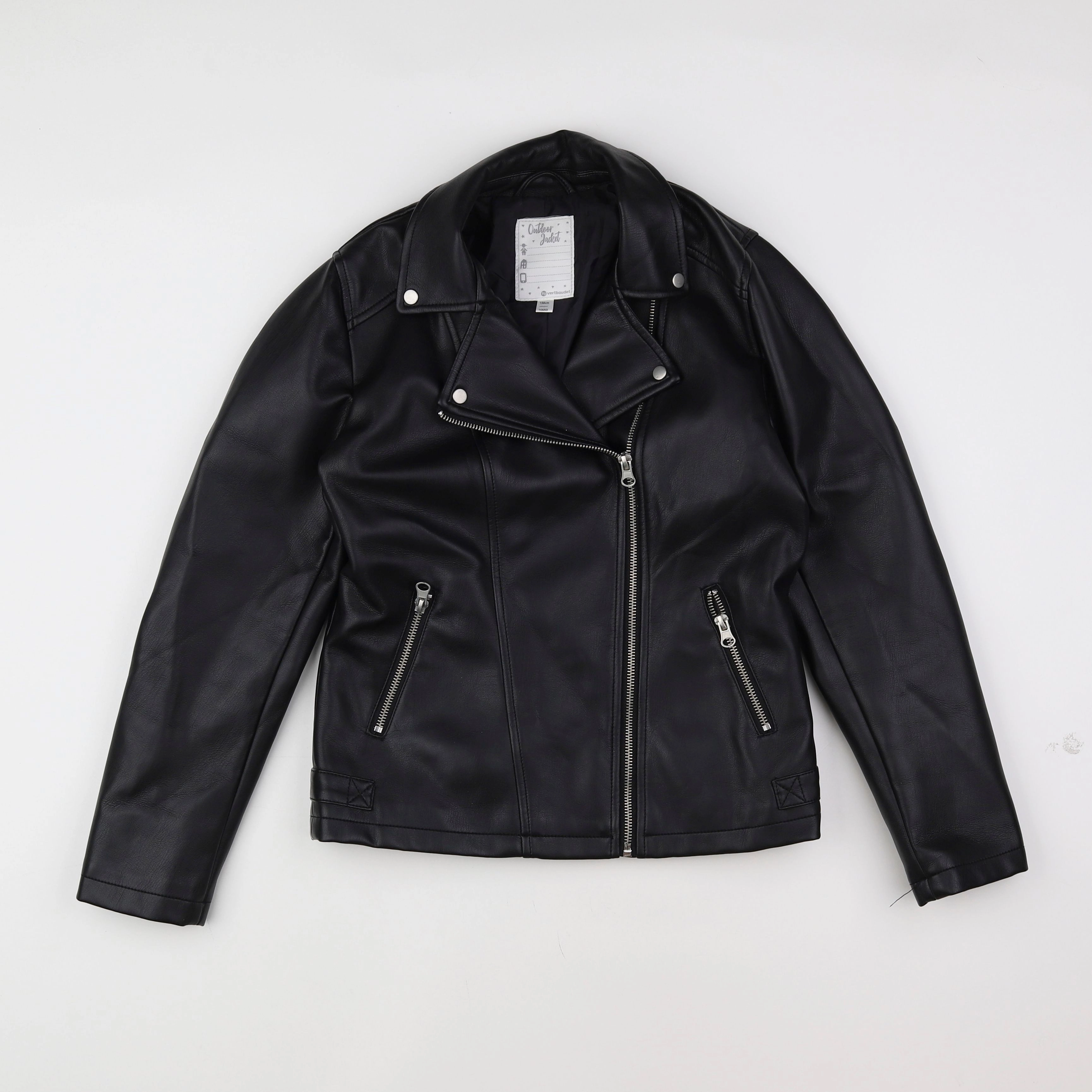 Vertbaudet - veste simili cuir noir - 14 ans