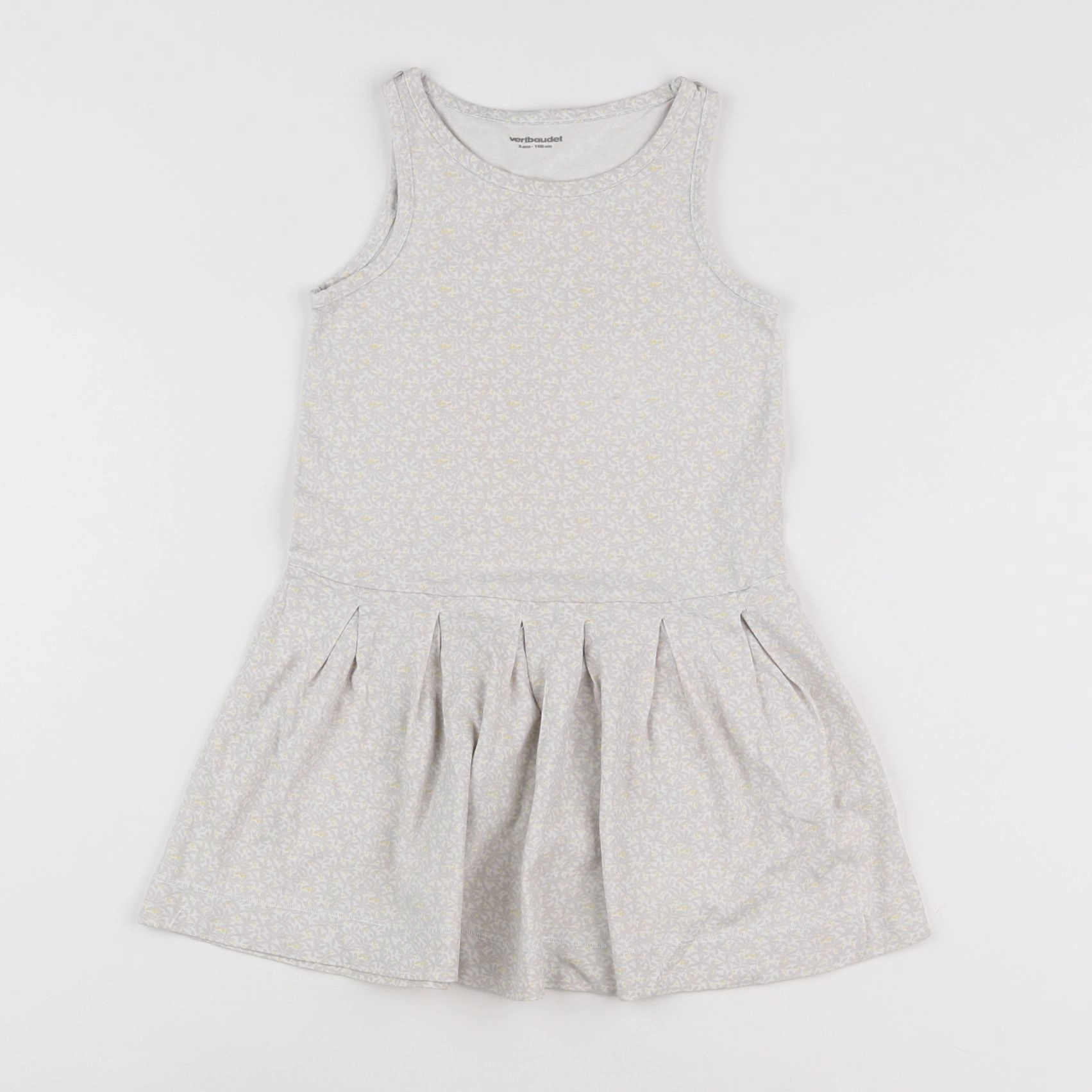 Vertbaudet - robe gris, blanc - 5 ans