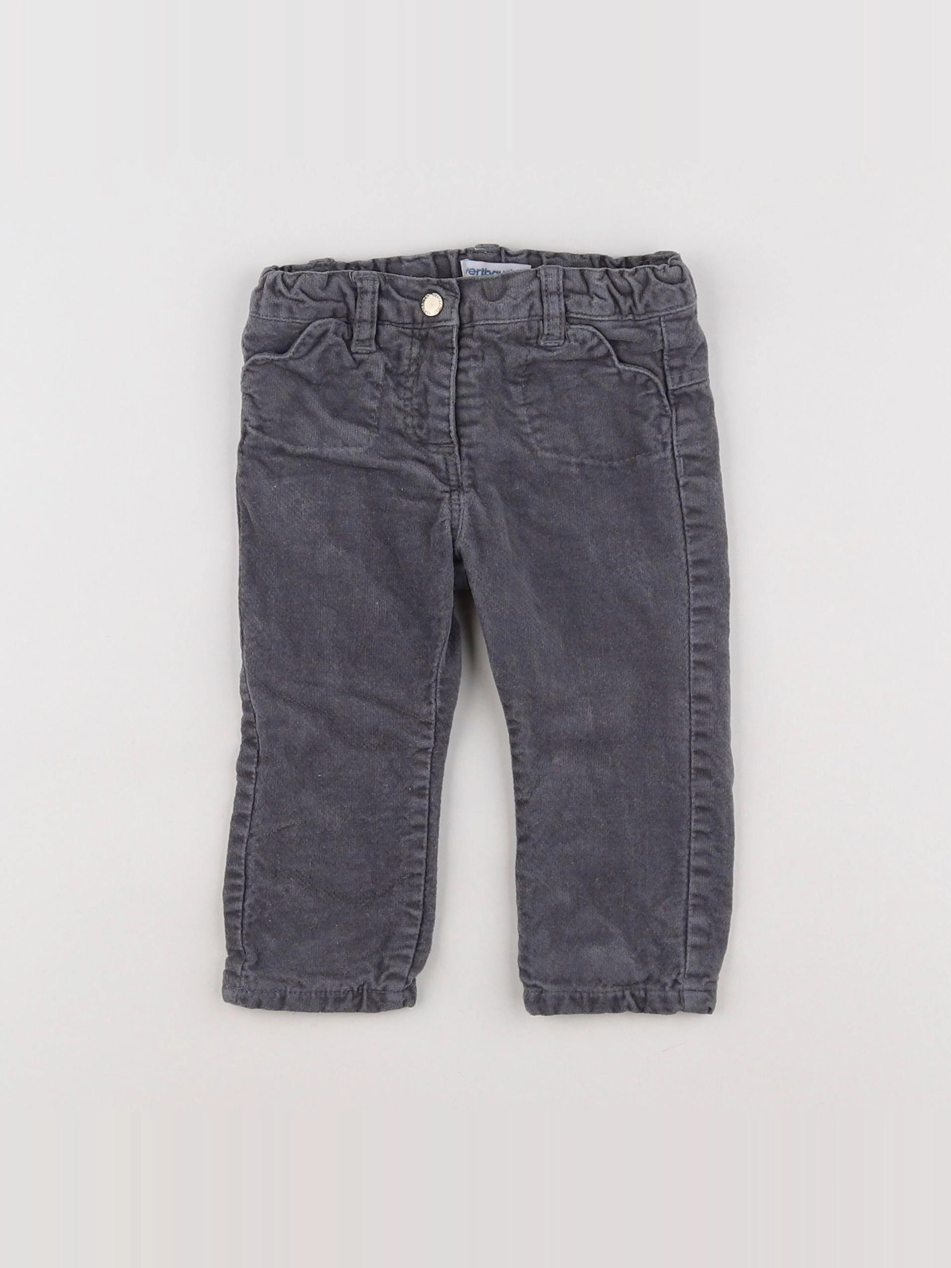 Vertbaudet - pantalon gris - 9 mois