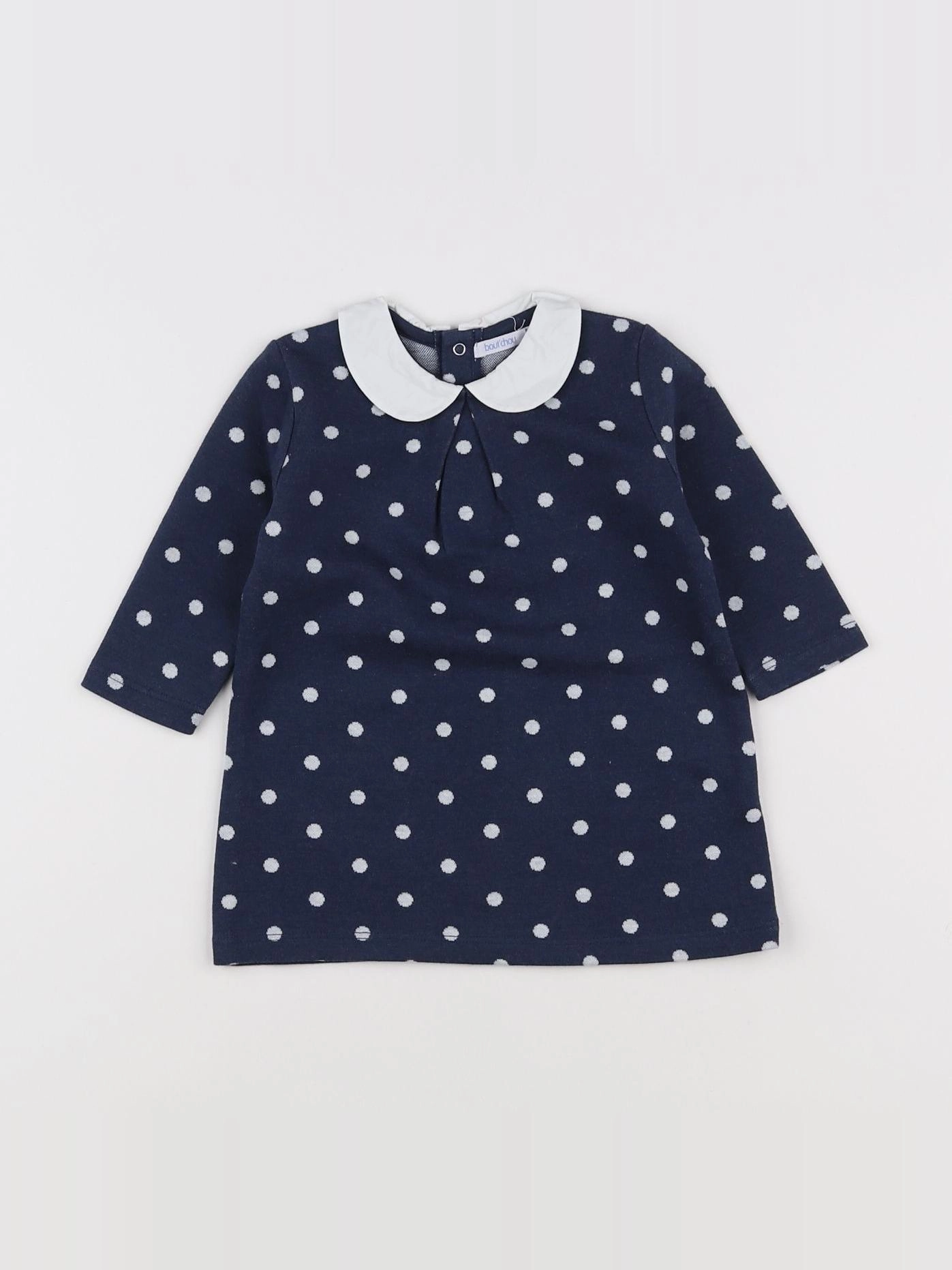 Boutchou - robe bleu, blanc - 9 mois
