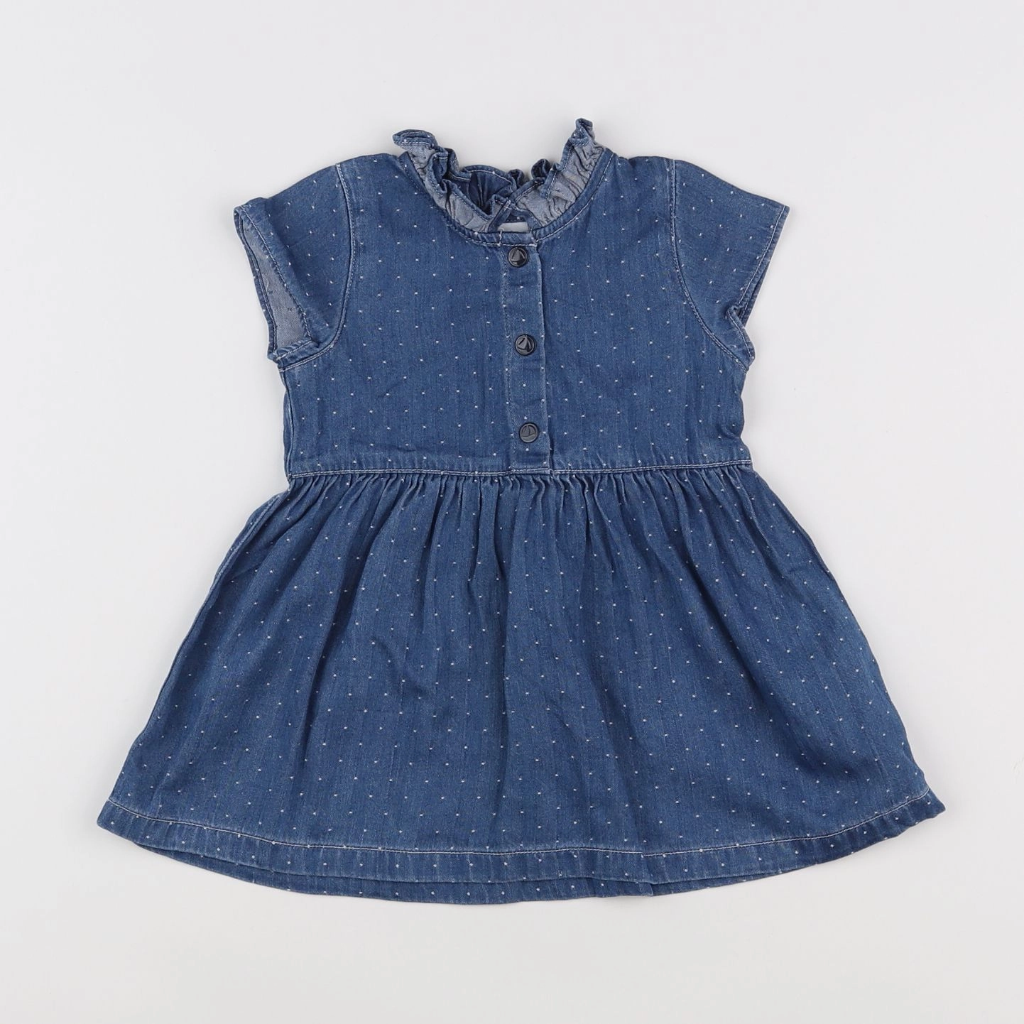 Petit Bateau - robe bleu - 6 mois
