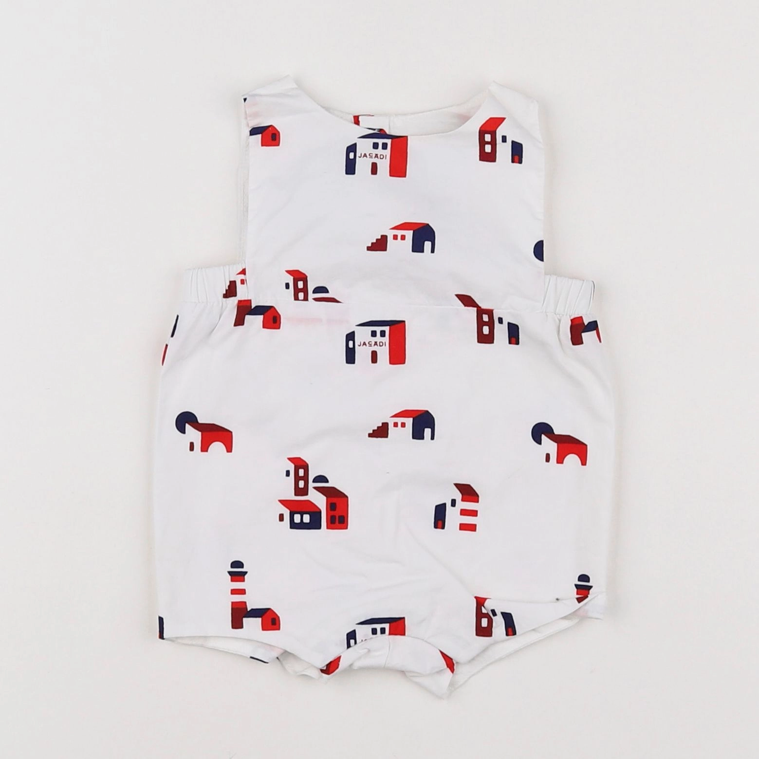 Jacadi - combinaison blanc, rouge (état neuf) - 1 mois
