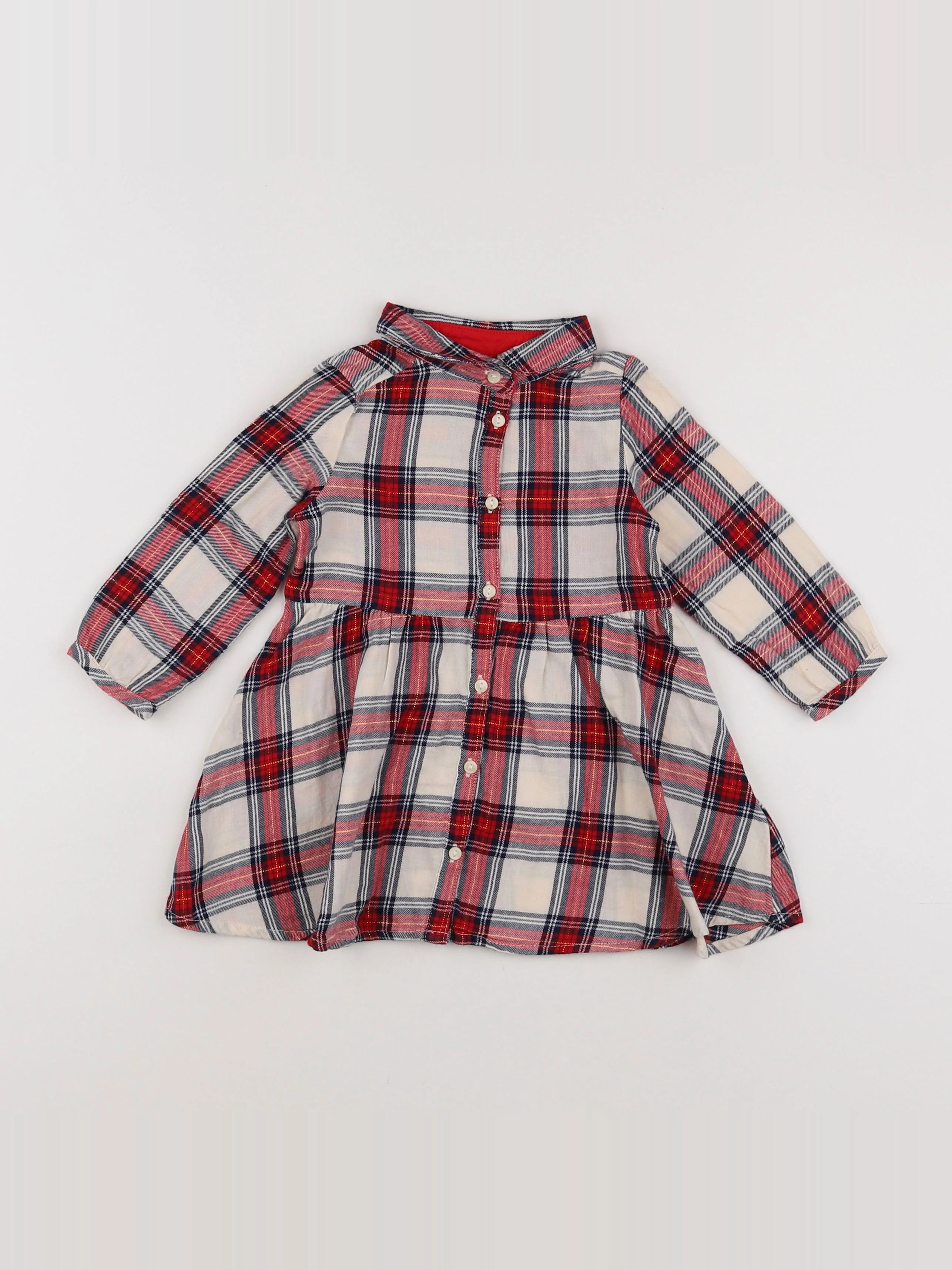 H&M - robe blanc, rouge - 9/12 mois
