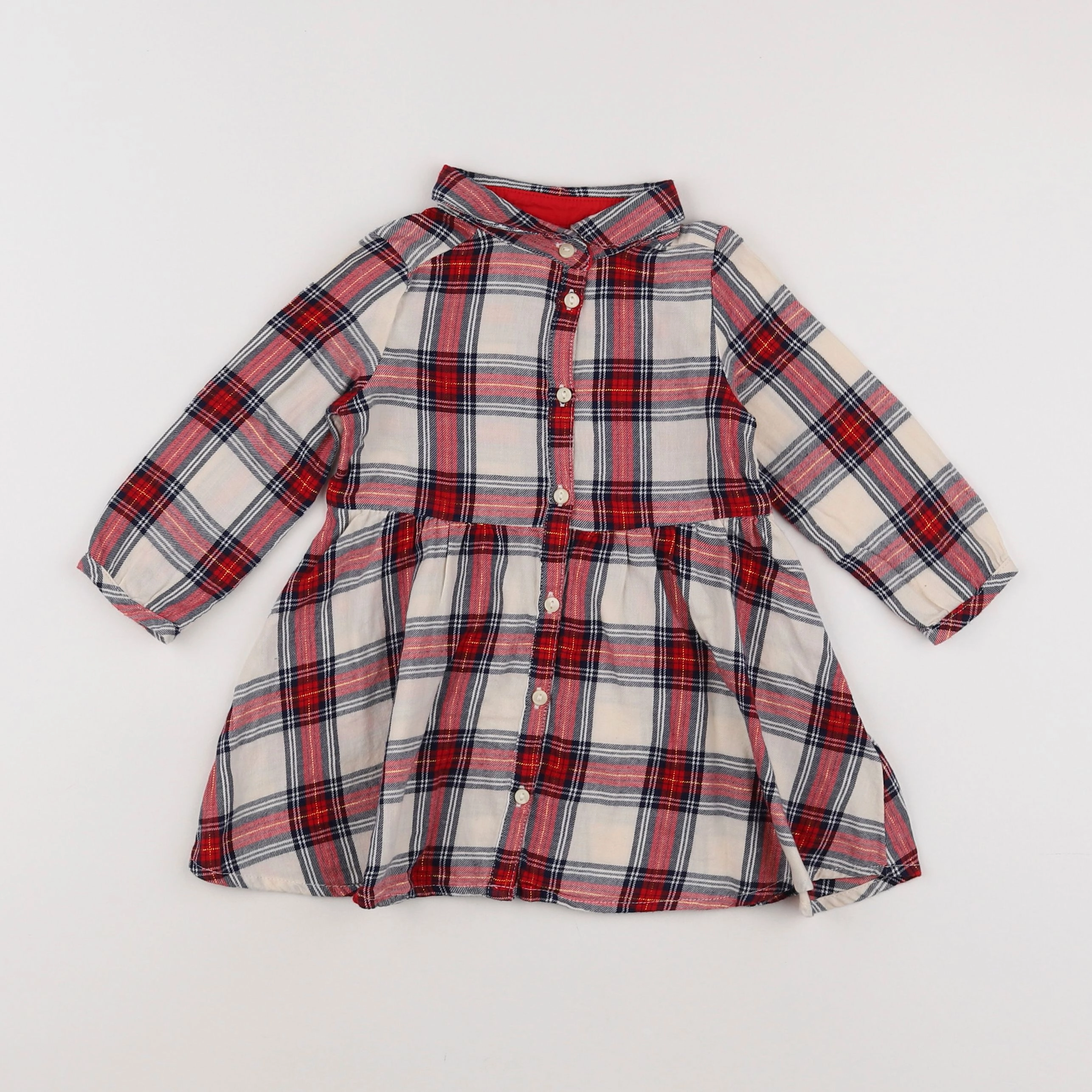 H&M - robe blanc, rouge - 9/12 mois
