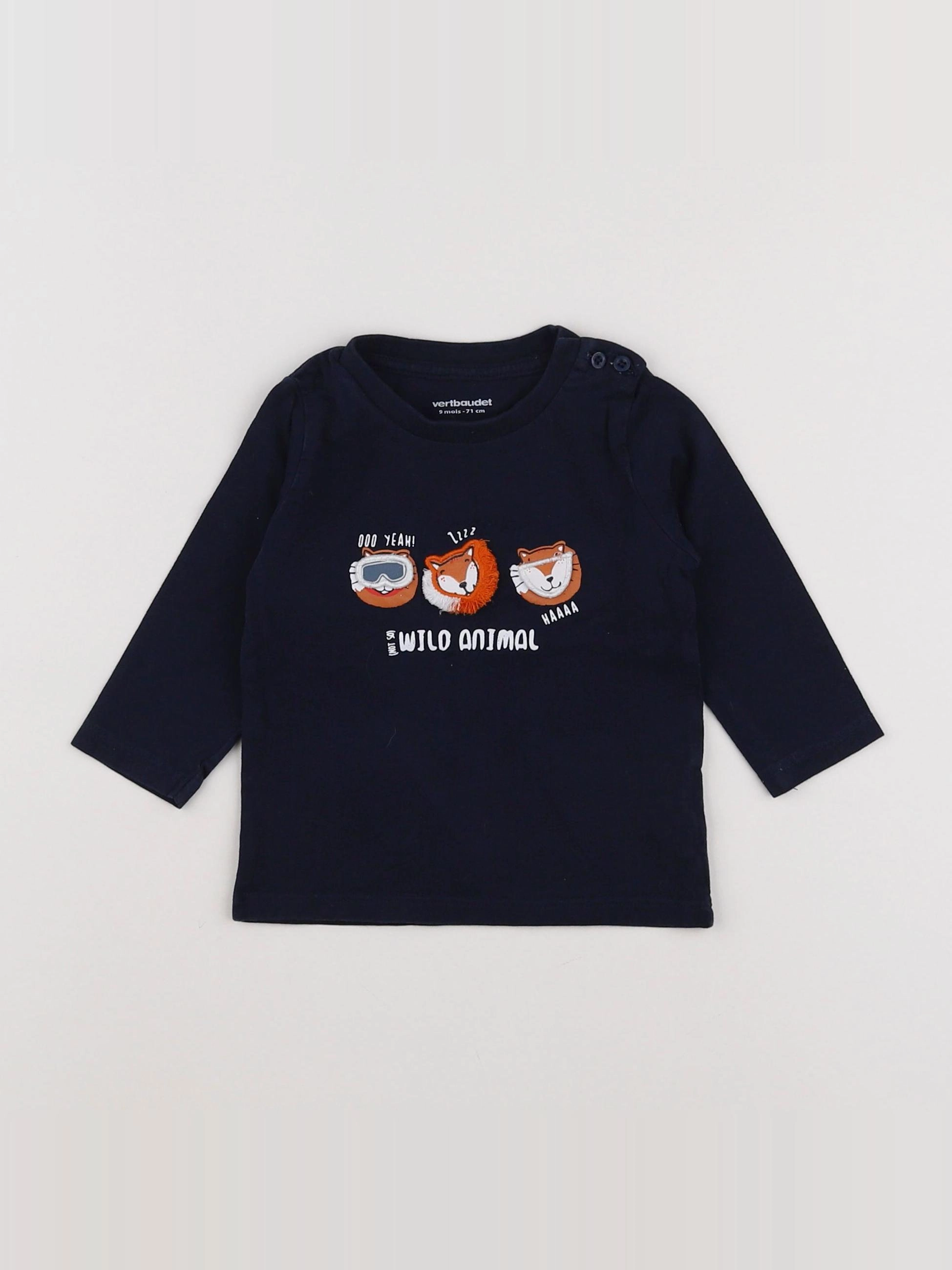 Vertbaudet - tee-shirt bleu - 9 mois