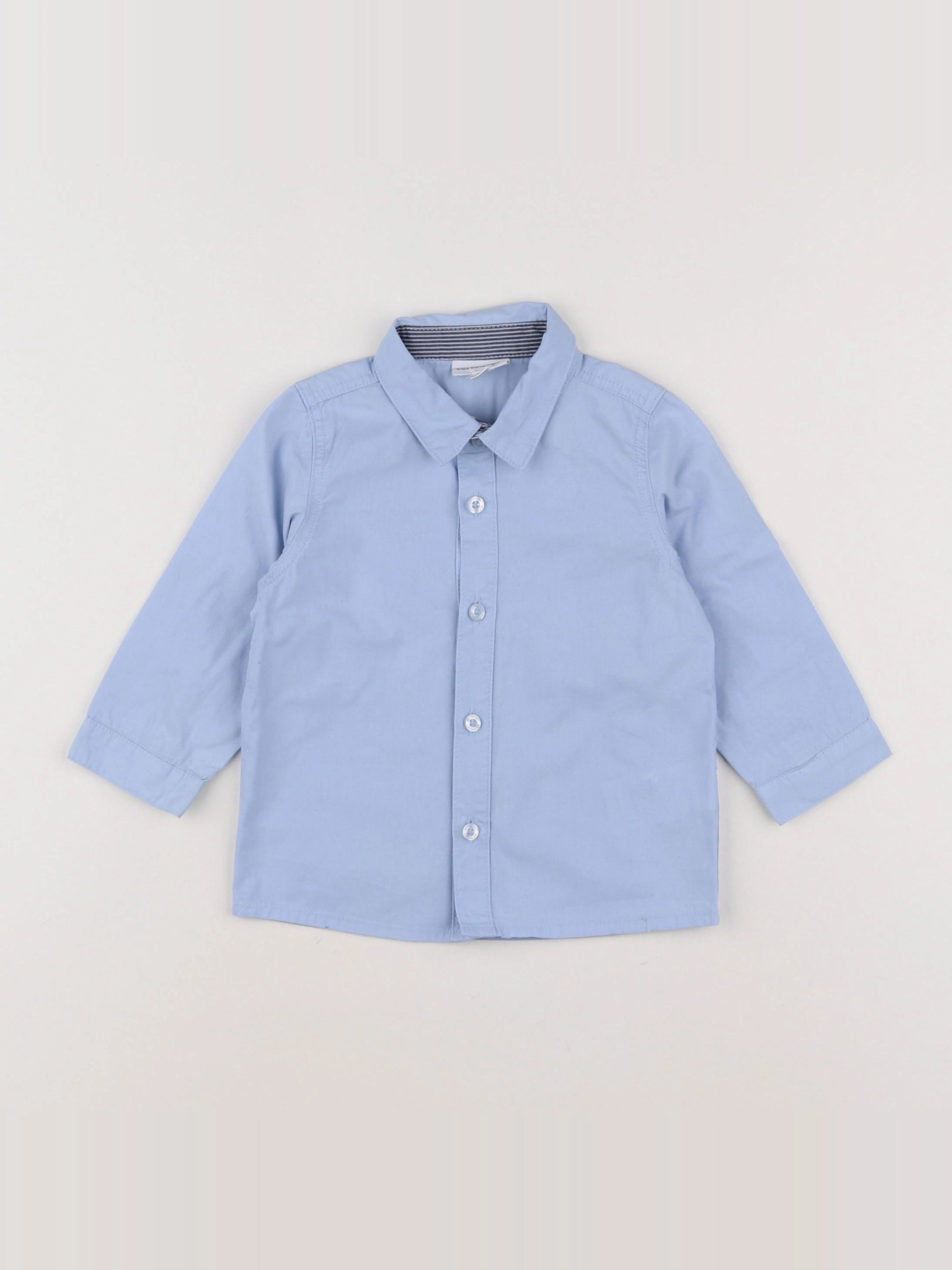 Vertbaudet - chemise bleu - 12 mois