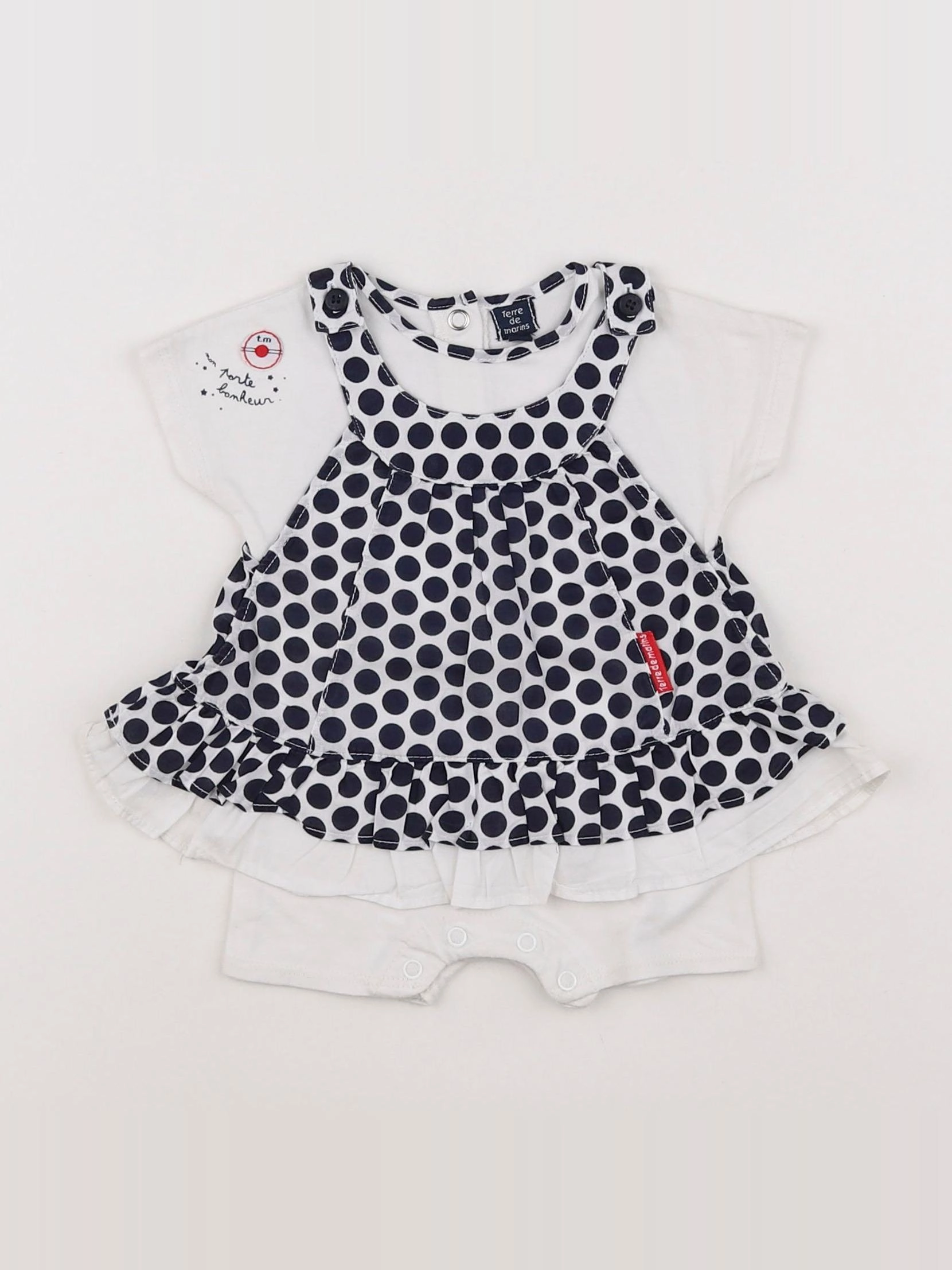 Terre de marins - combinaison blanc, bleu - 1 mois