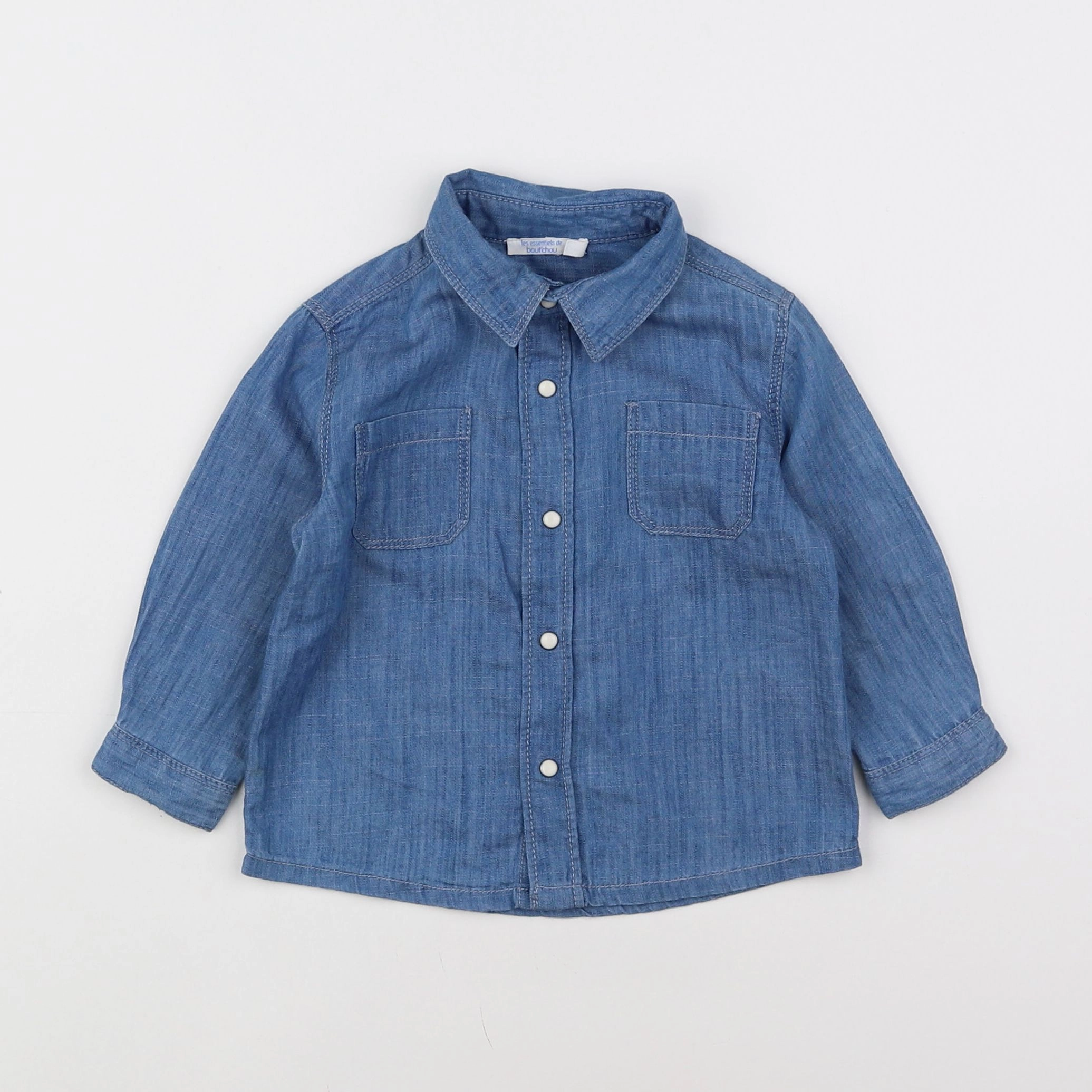 Boutchou - chemise bleu - 9 mois