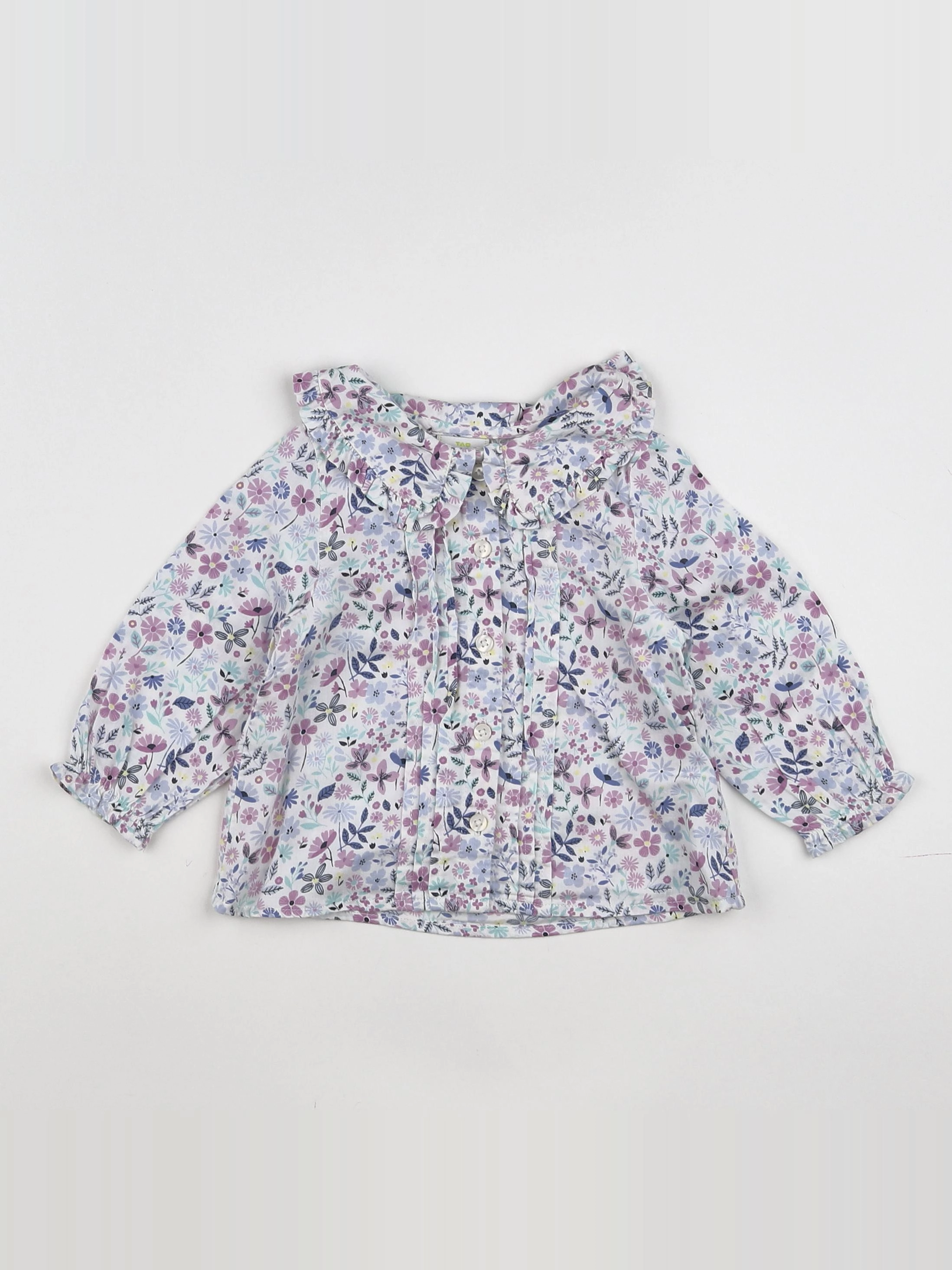 Tape à l'oeil - blouse blanc, violet - 12 mois