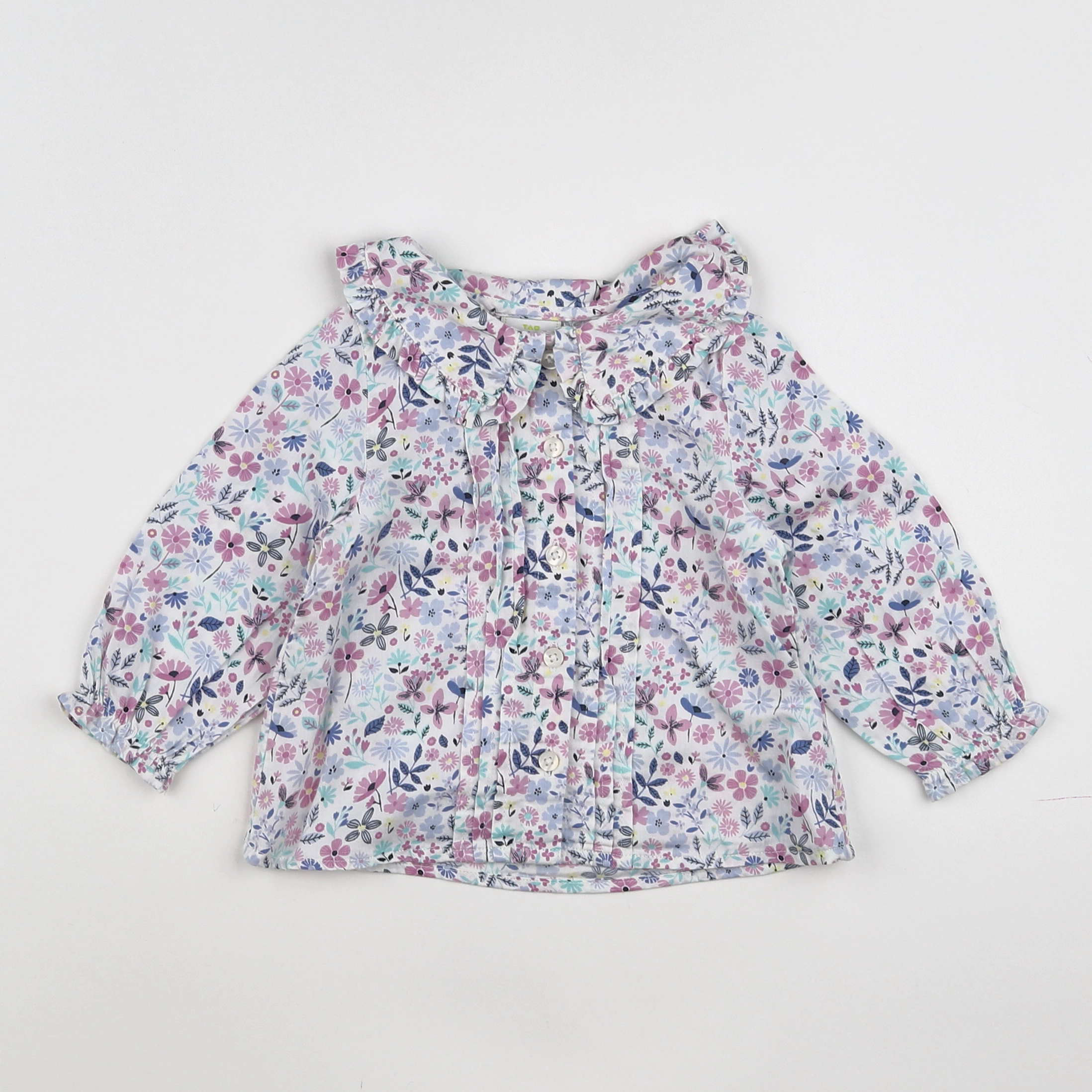 Tape à l'oeil - blouse blanc, violet - 12 mois