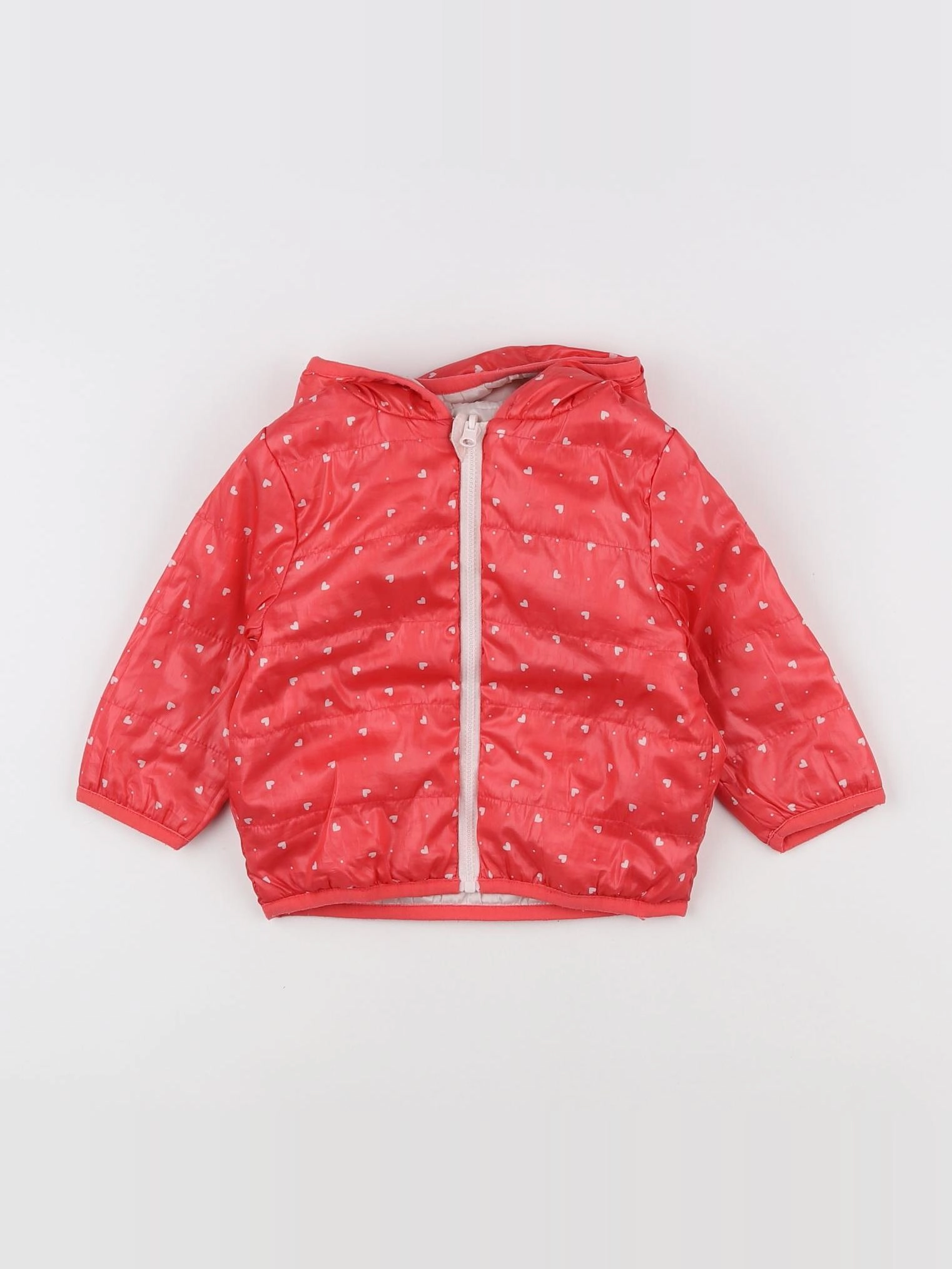 La Redoute - doudoune réversible beige, rose - 9 mois