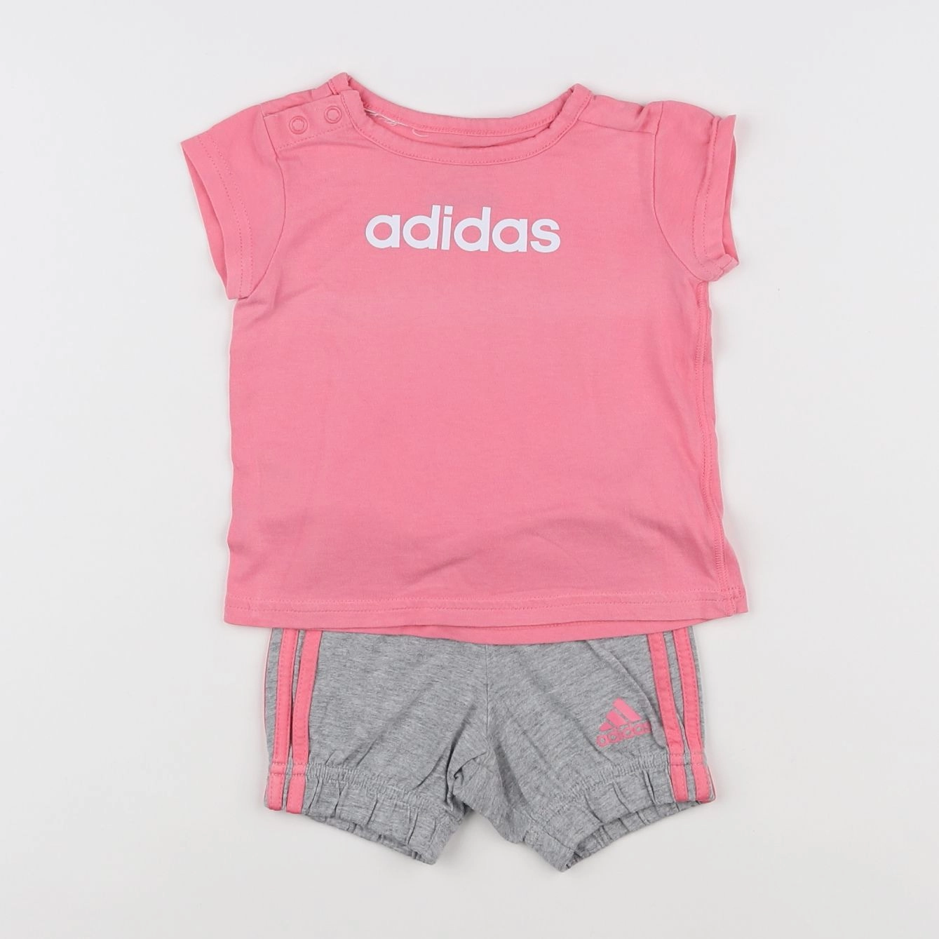 Adidas - ensemble gris, rose - 3/6 mois