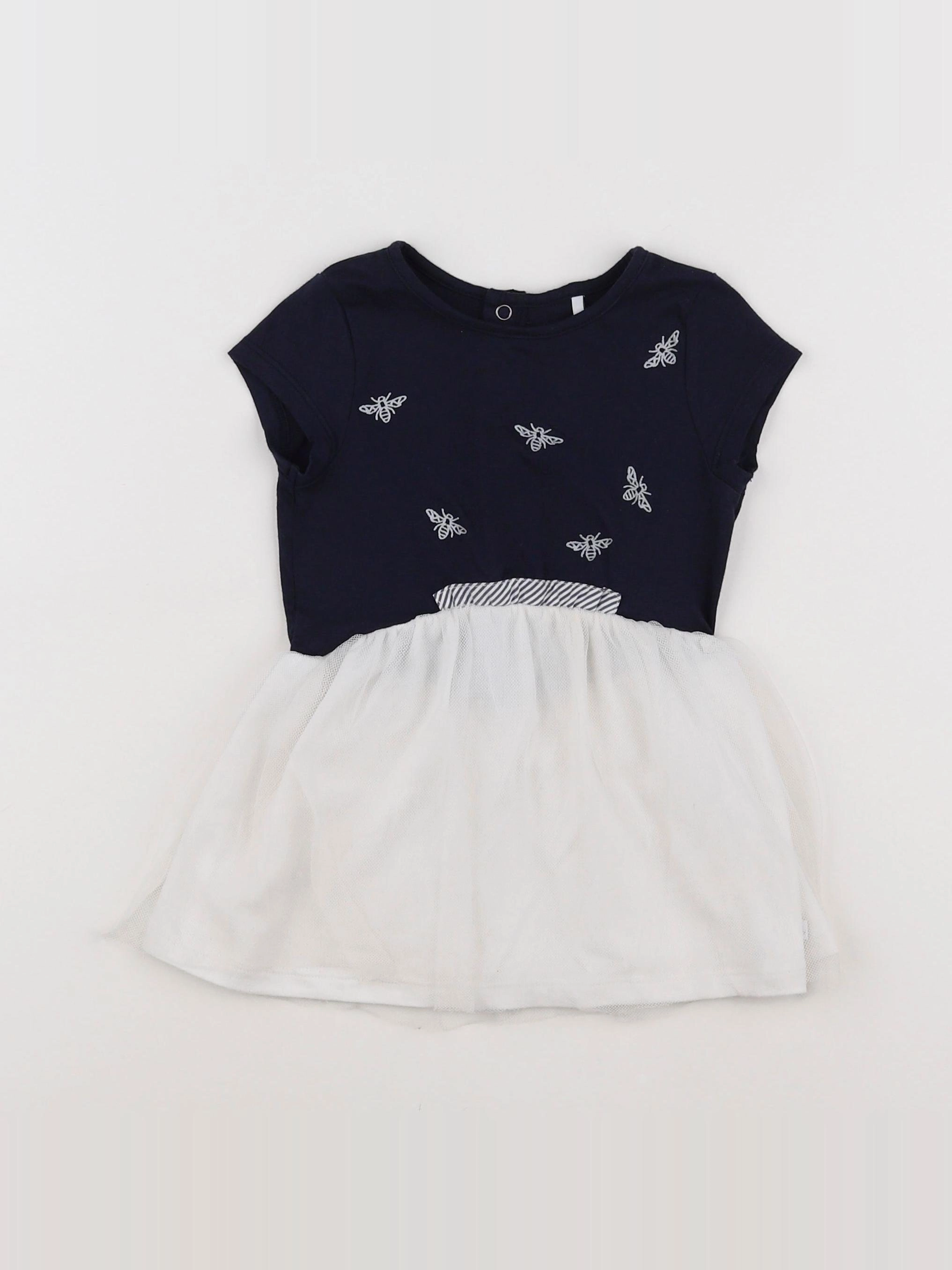 IKKS - robe blanc, bleu - 18 mois