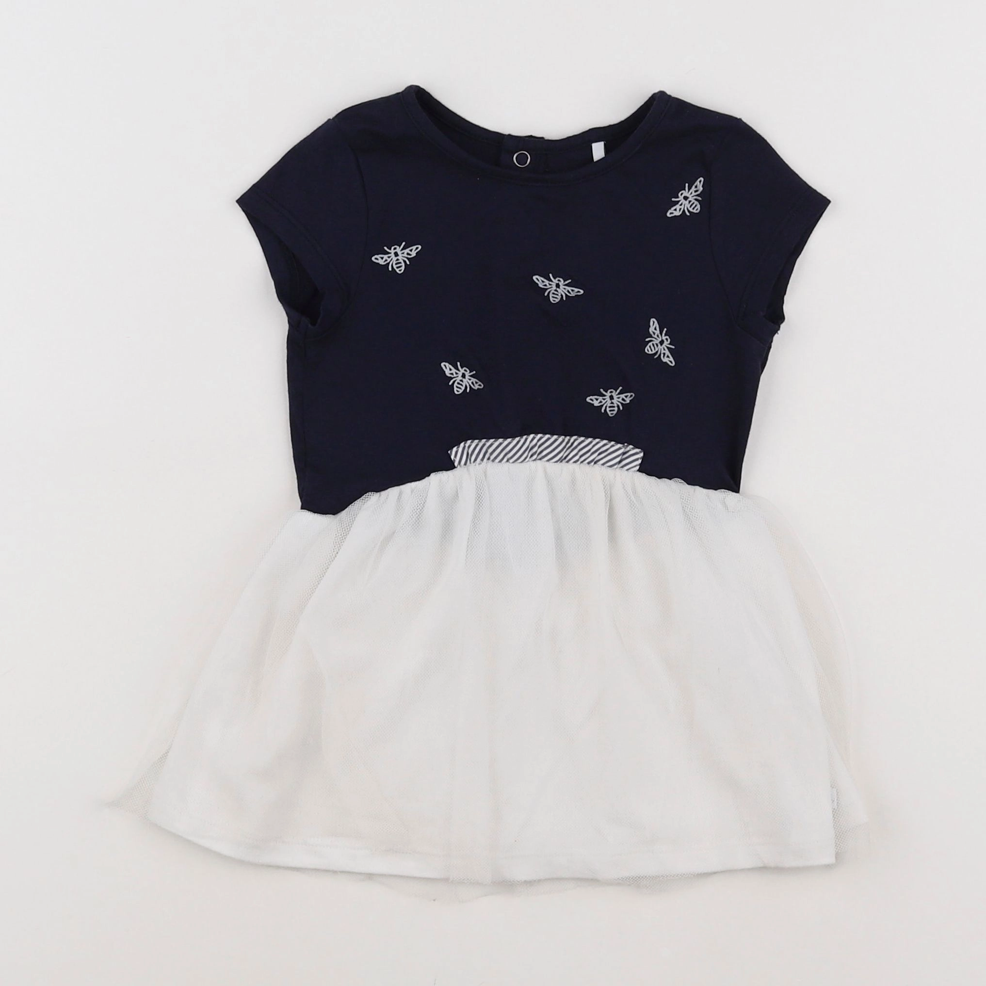 IKKS - robe blanc, bleu - 18 mois