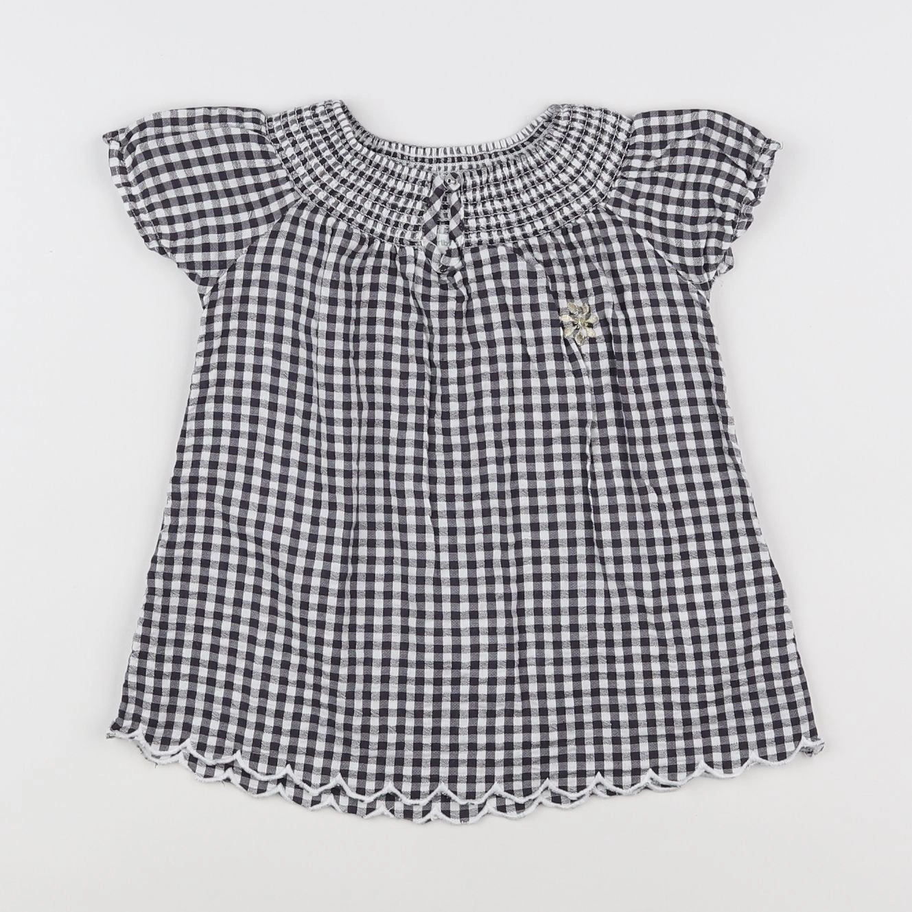 Vertbaudet - robe blanc, noir - 6 mois