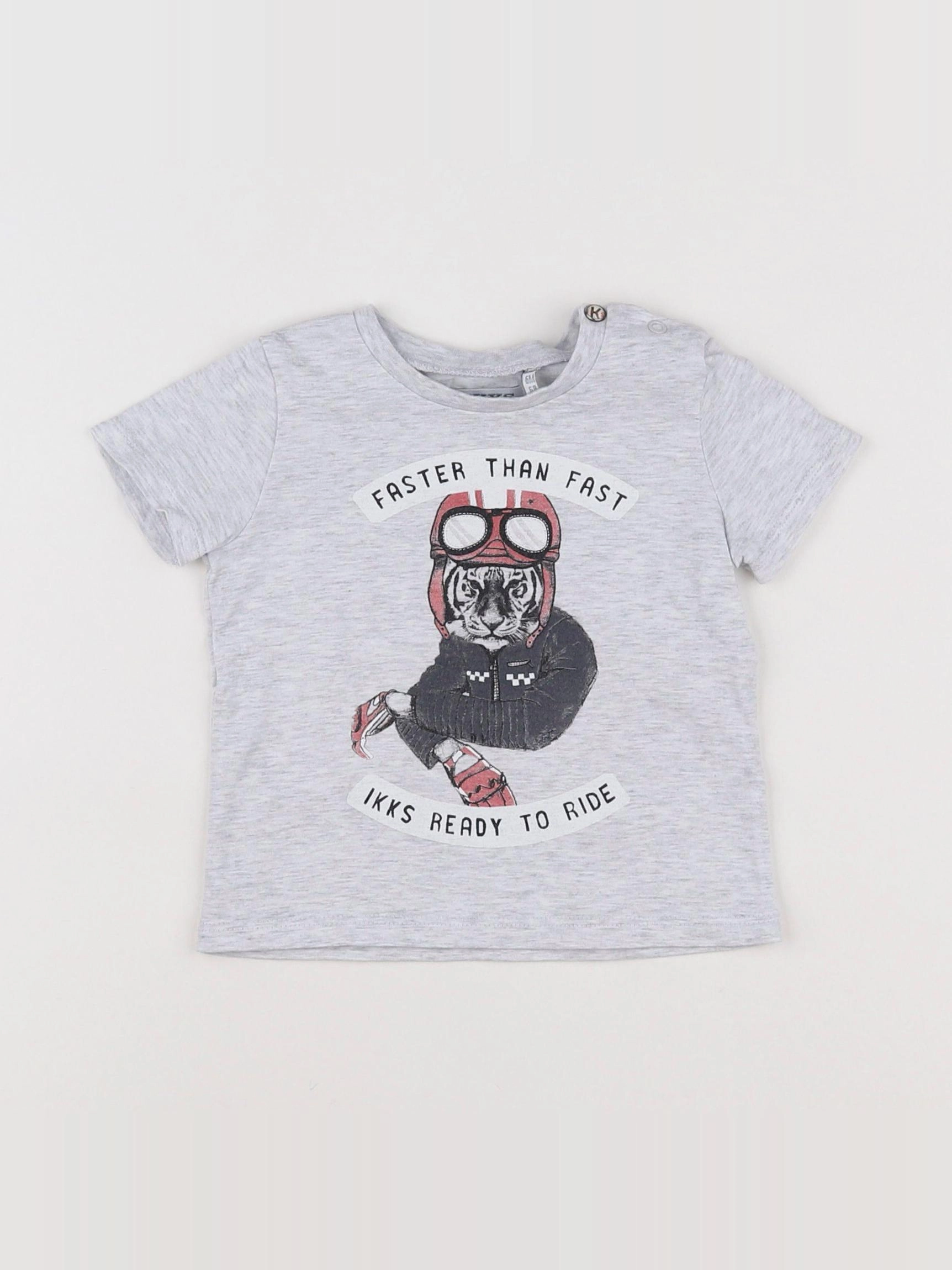 IKKS - tee-shirt gris - 6 mois