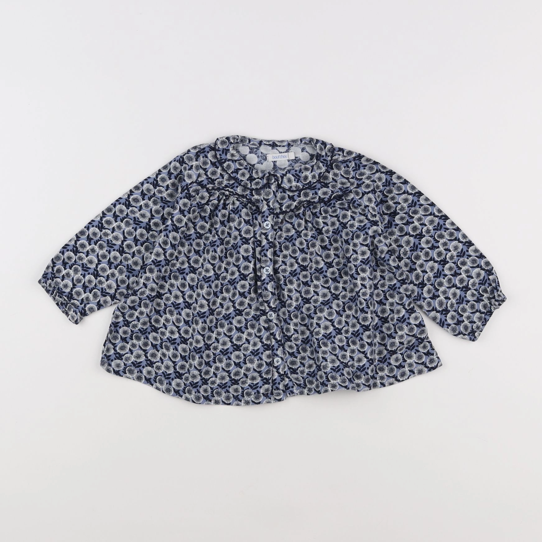 Boutchou - blouse bleu - 12 mois