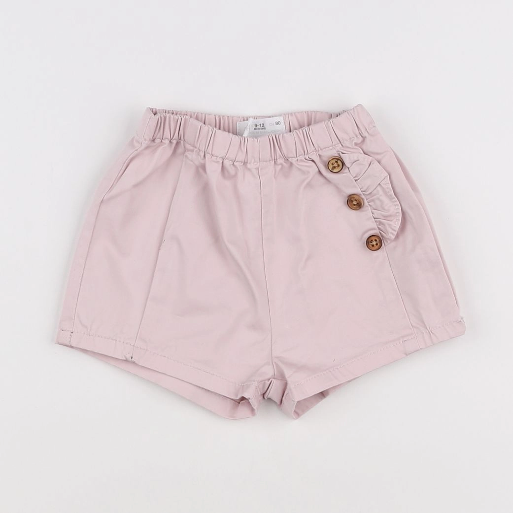 Zara - short rose - 9/12 mois