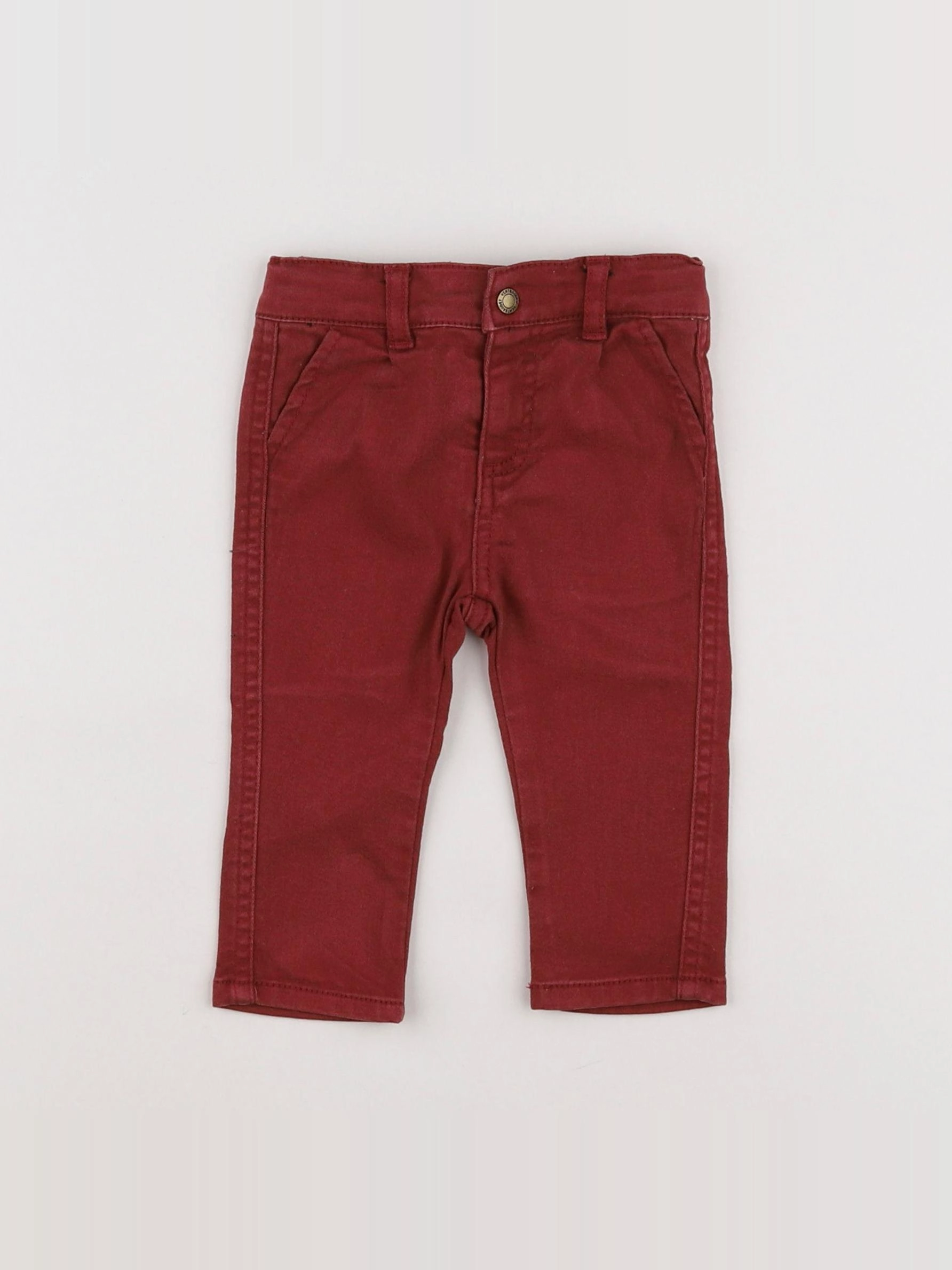 Vertbaudet - pantalon rouge - 6 mois