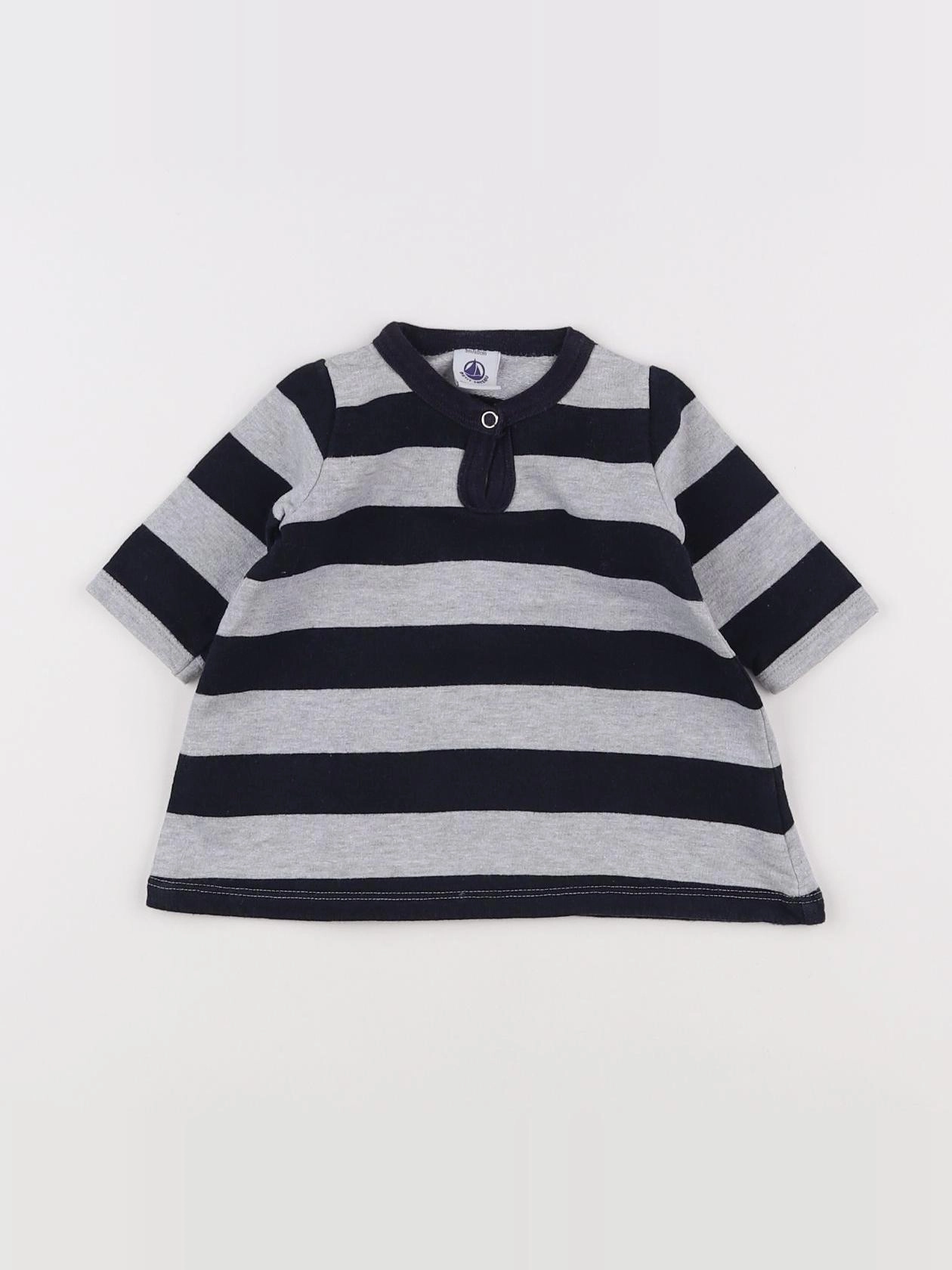 Petit Bateau - robe gris - 3 mois