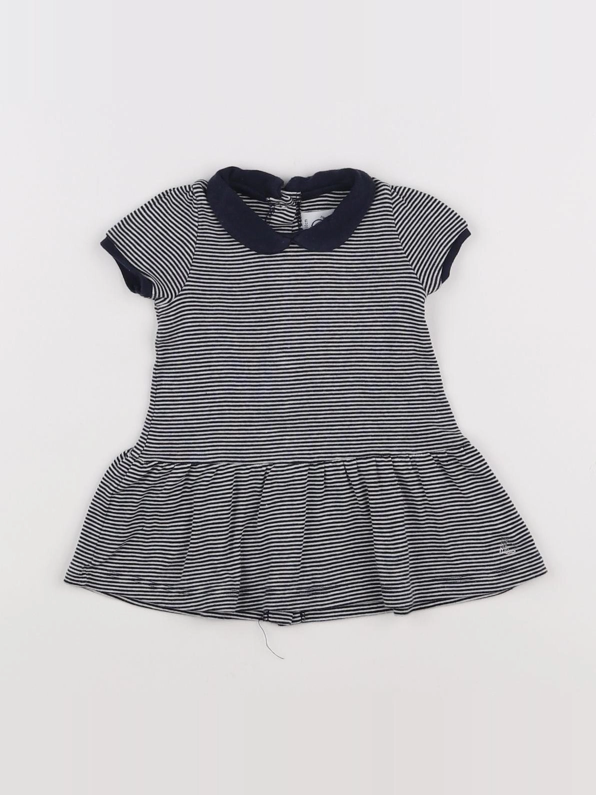 Petit Bateau - robe bleu - 3 mois