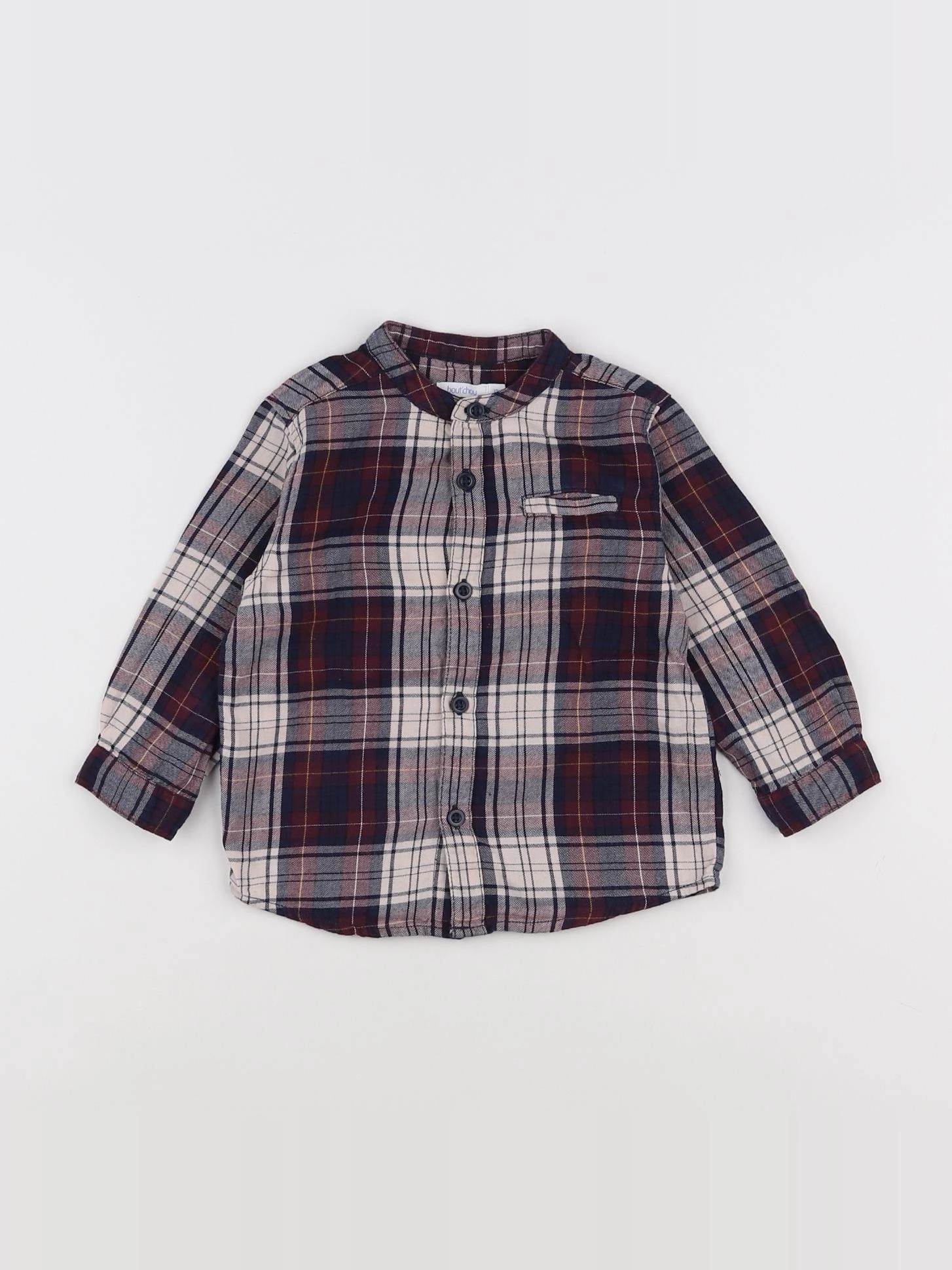 Boutchou - chemise bleu, rouge - 12 mois
