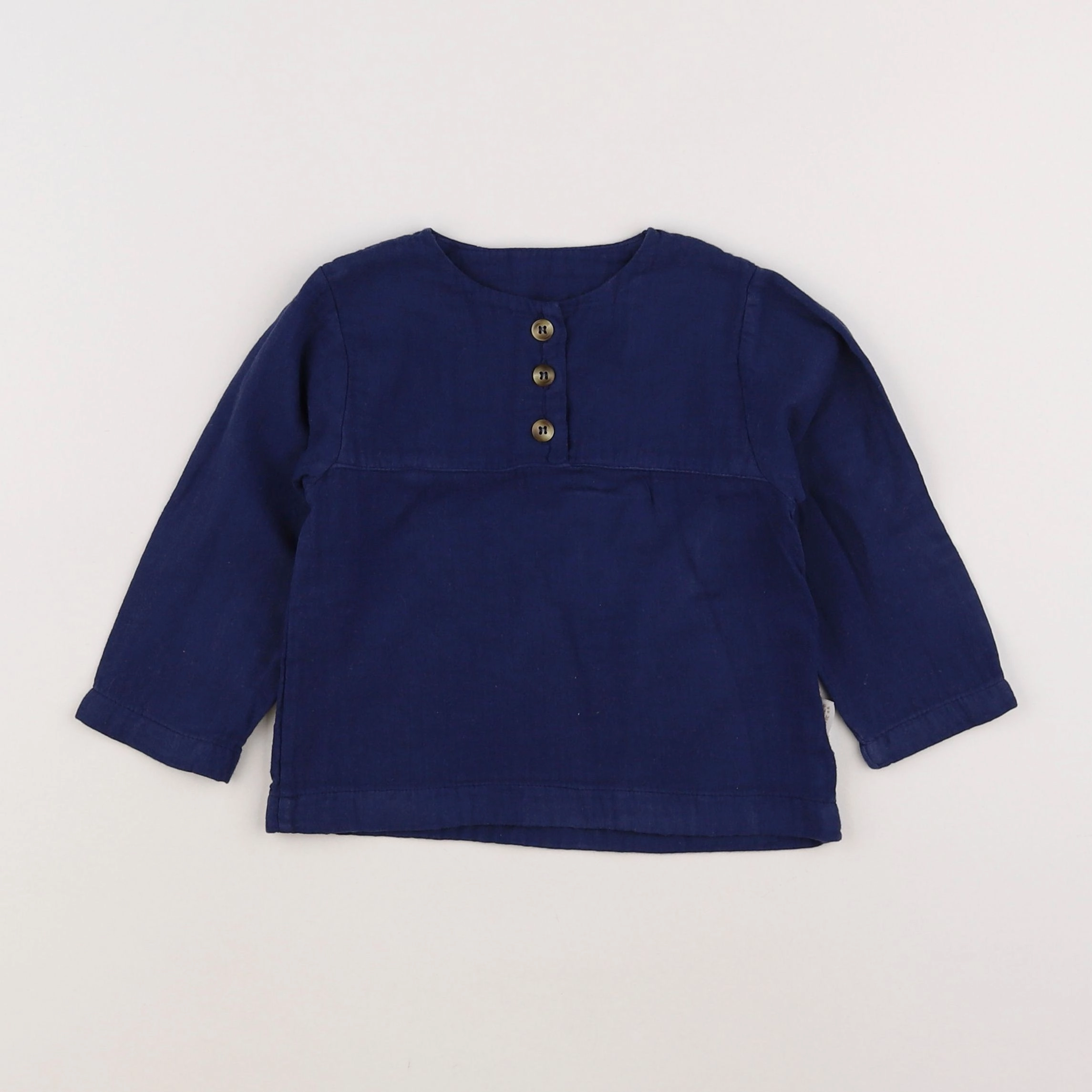 Poudre Organic - blouse bleu - 6 mois