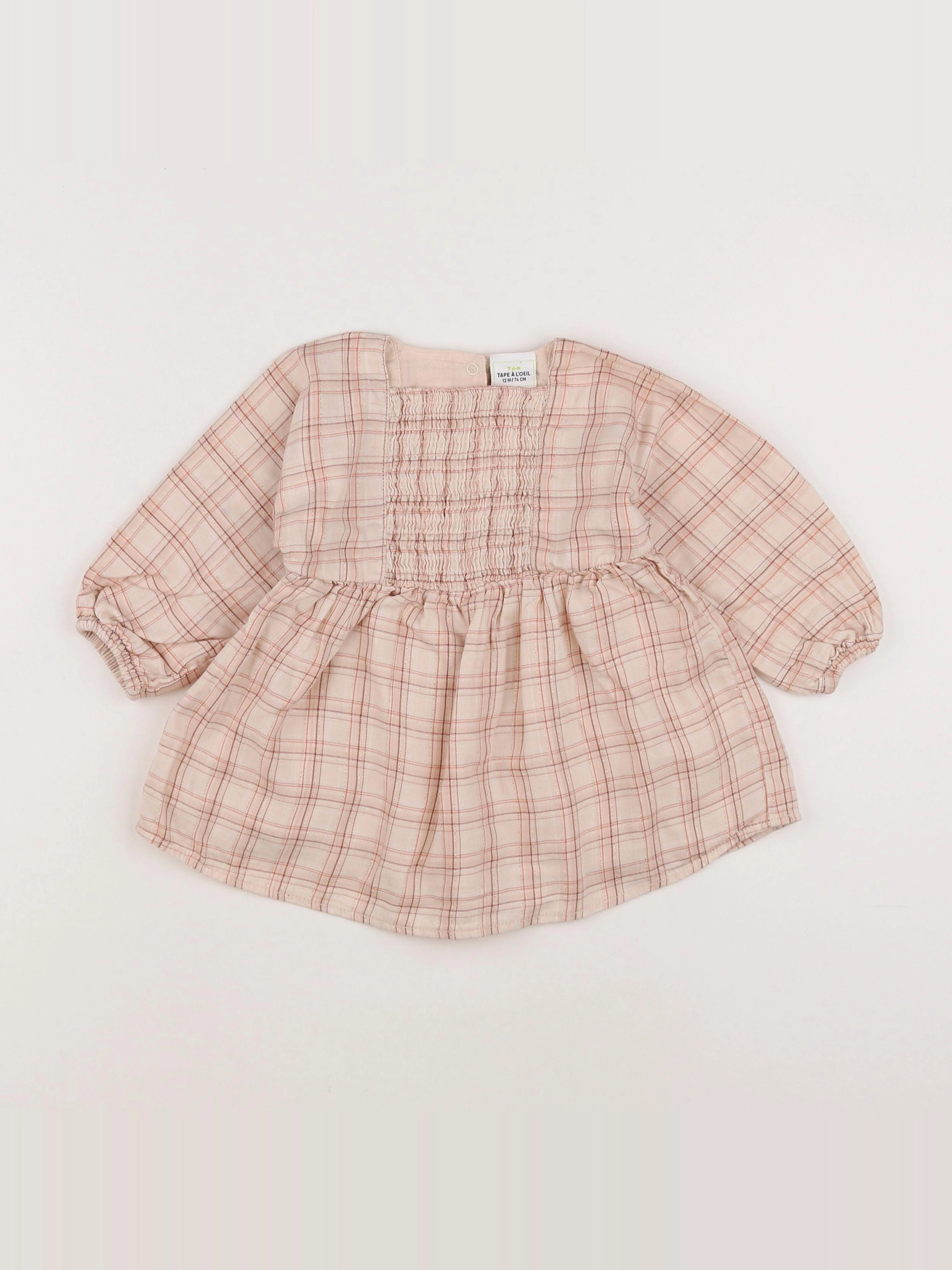 Tape à l'oeil - robe rose, argent - 12 mois