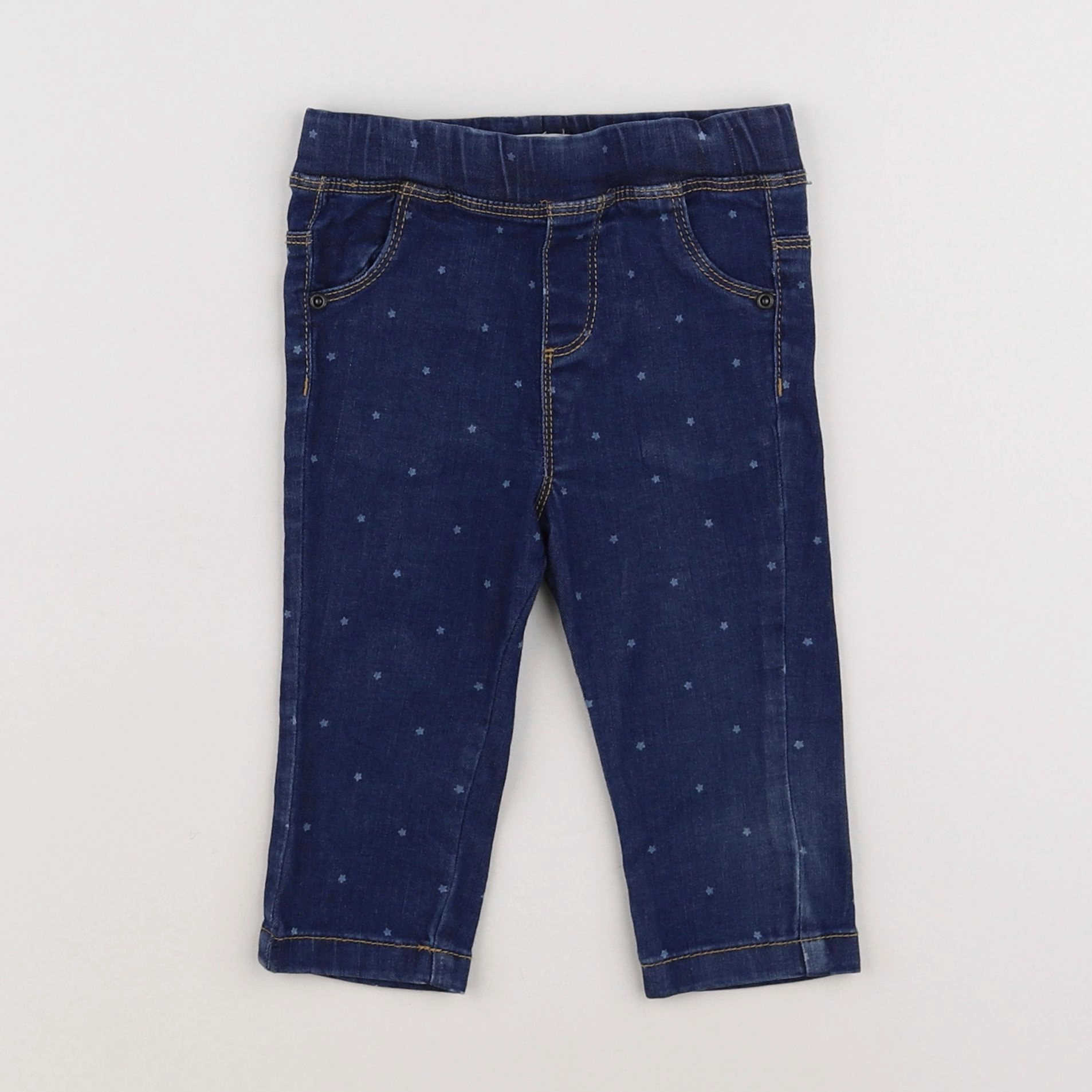 Vertbaudet - jegging bleu - 12 mois